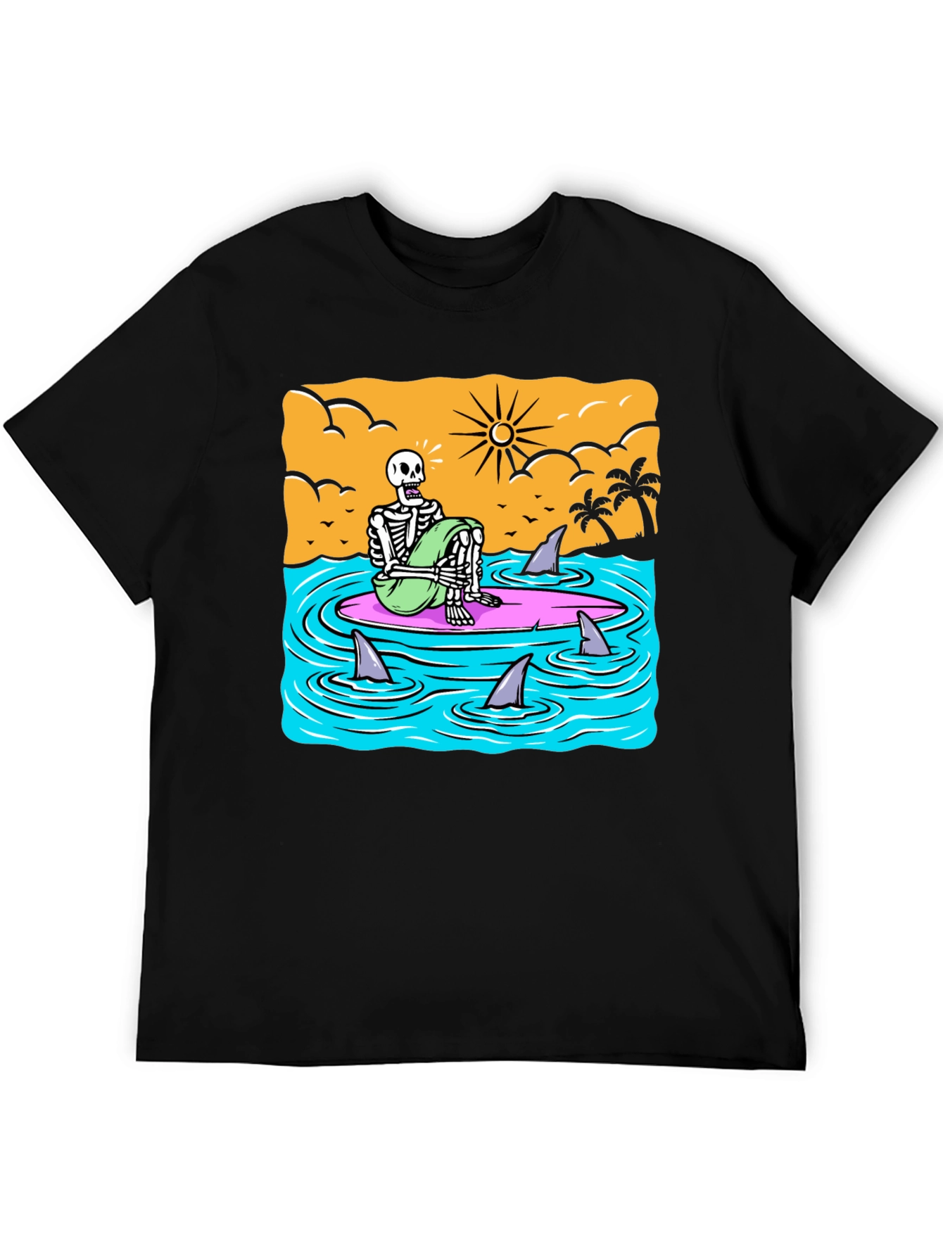 Surf Skeleton T-Shirt - Beach Graphic Tee