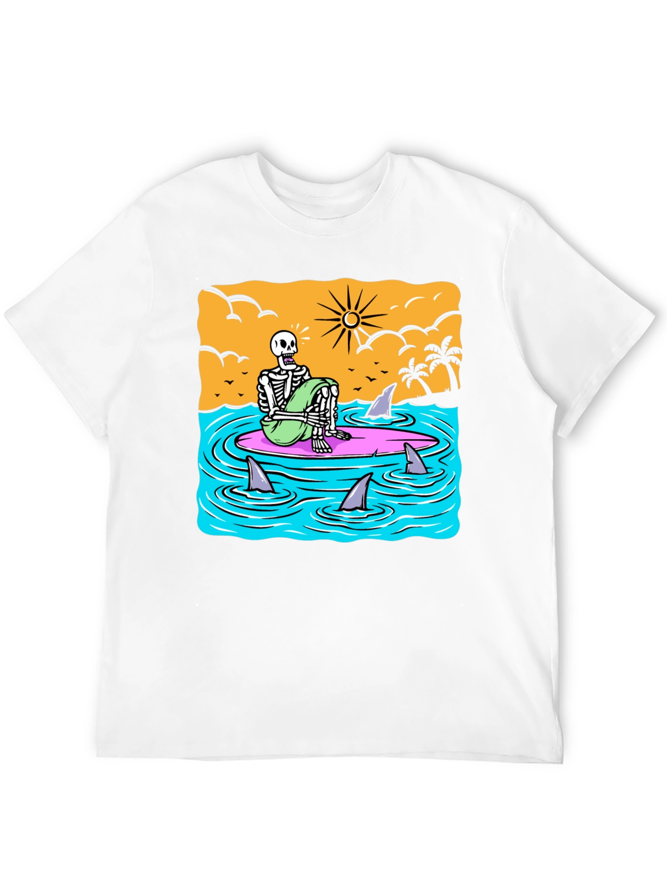 Surf Skeleton T-Shirt - Beach Graphic Tee