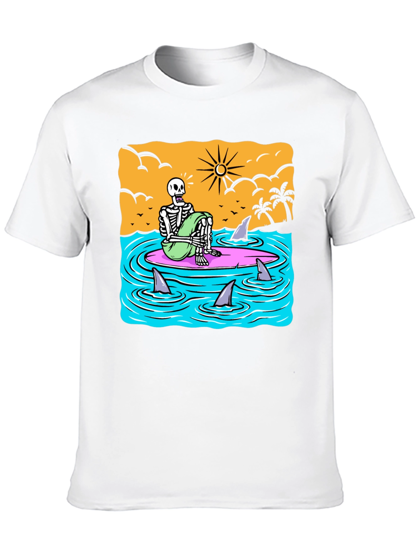 Surf Skeleton T-Shirt - Beach Graphic Tee