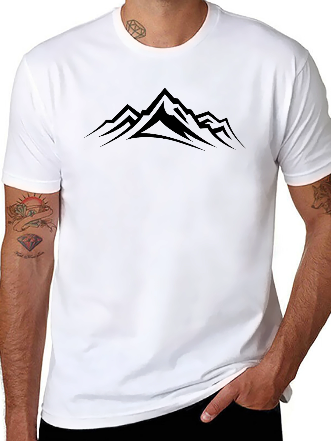 Mens Black Mountain Graphic Tee