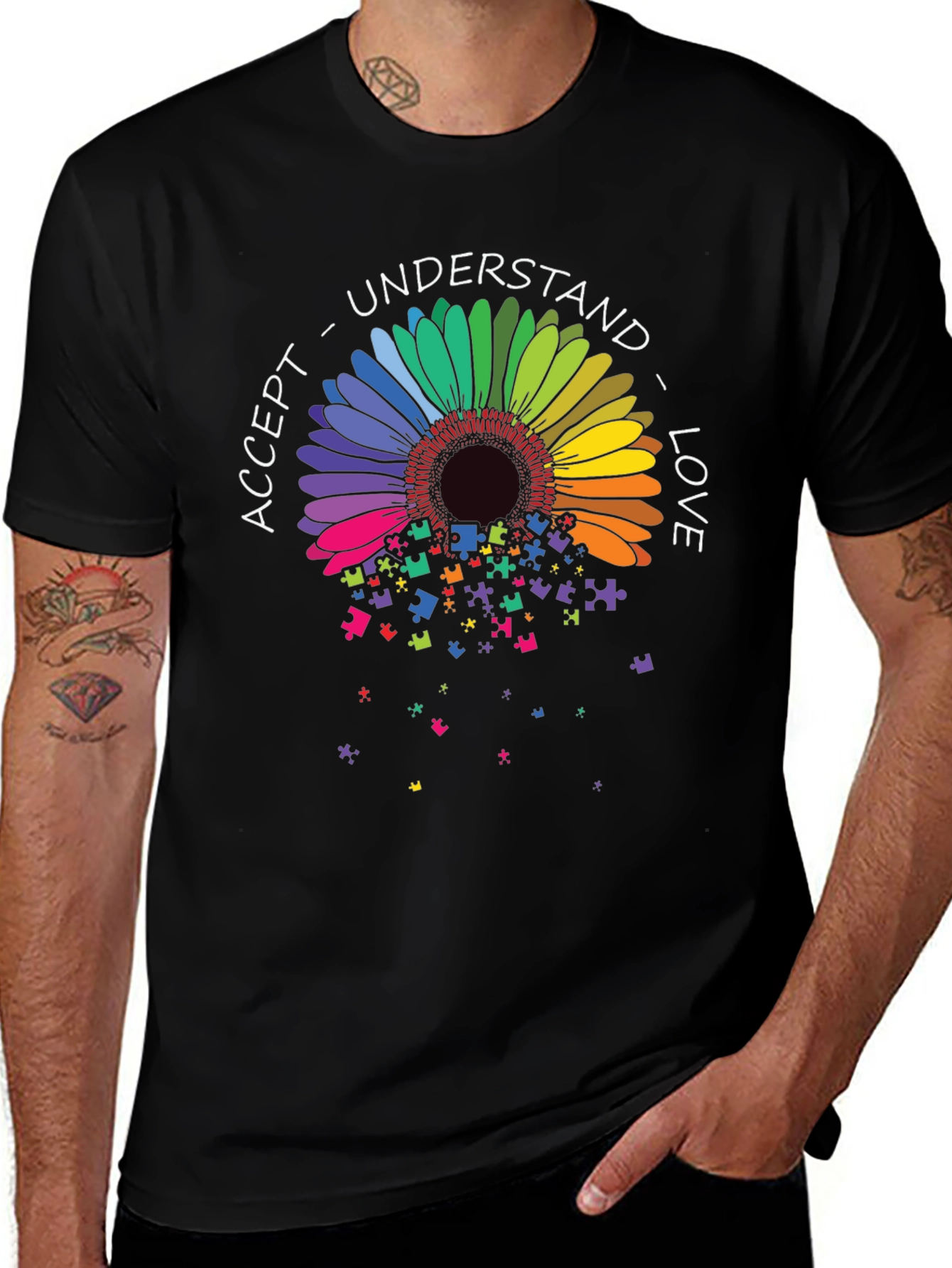 Autism Awareness T-Shirt - Accept Understand Love