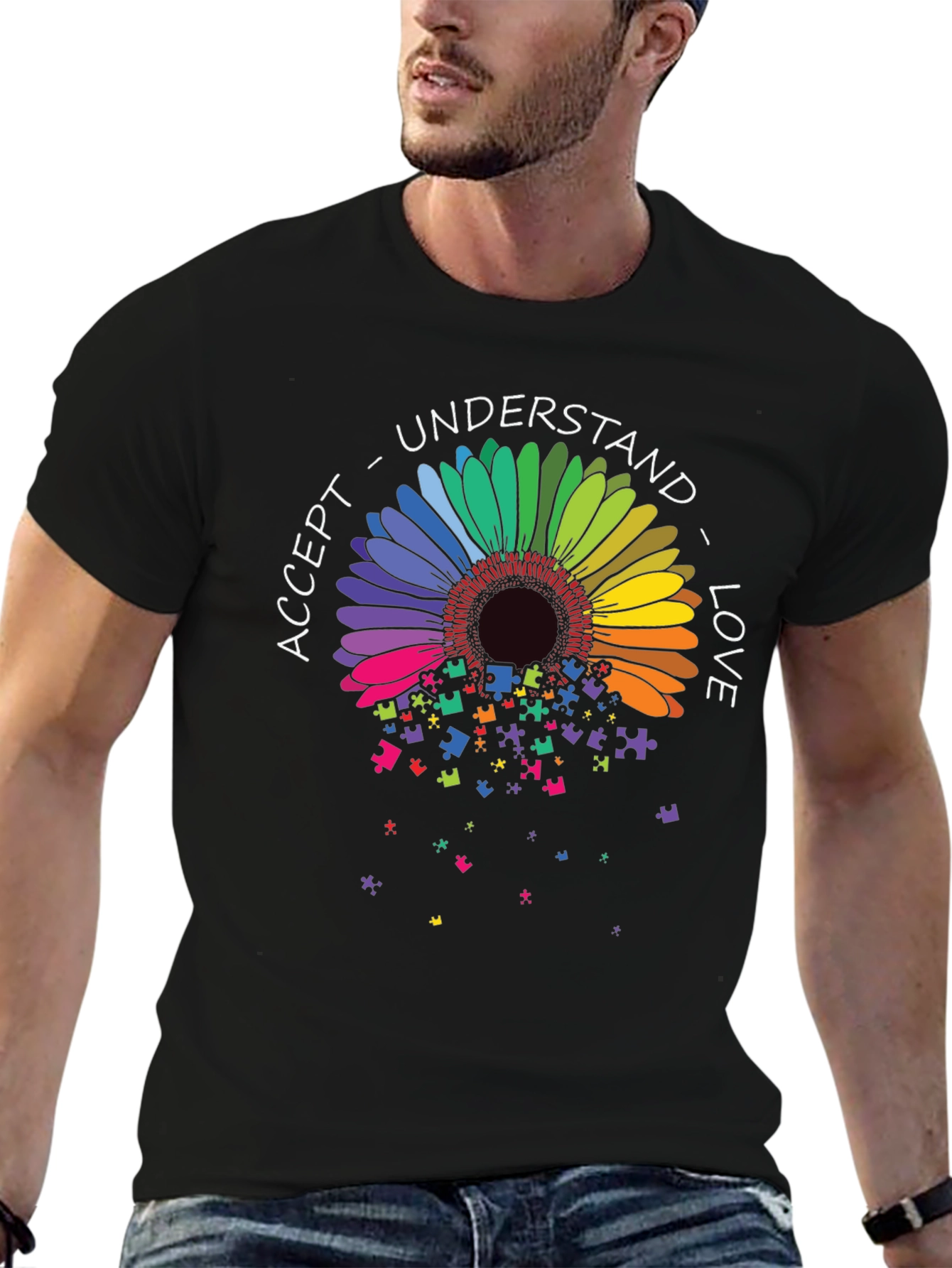 Autism Awareness T-Shirt - Accept Understand Love