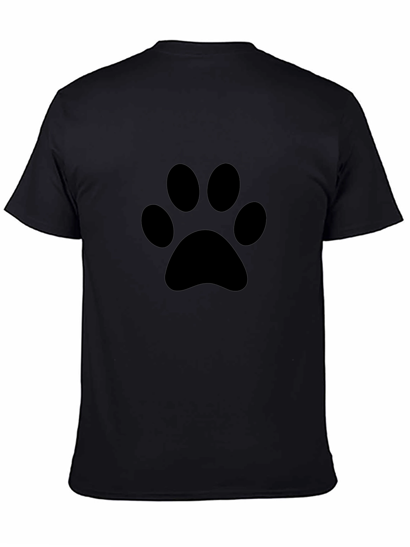 Black T-Shirt with Paw Print Design