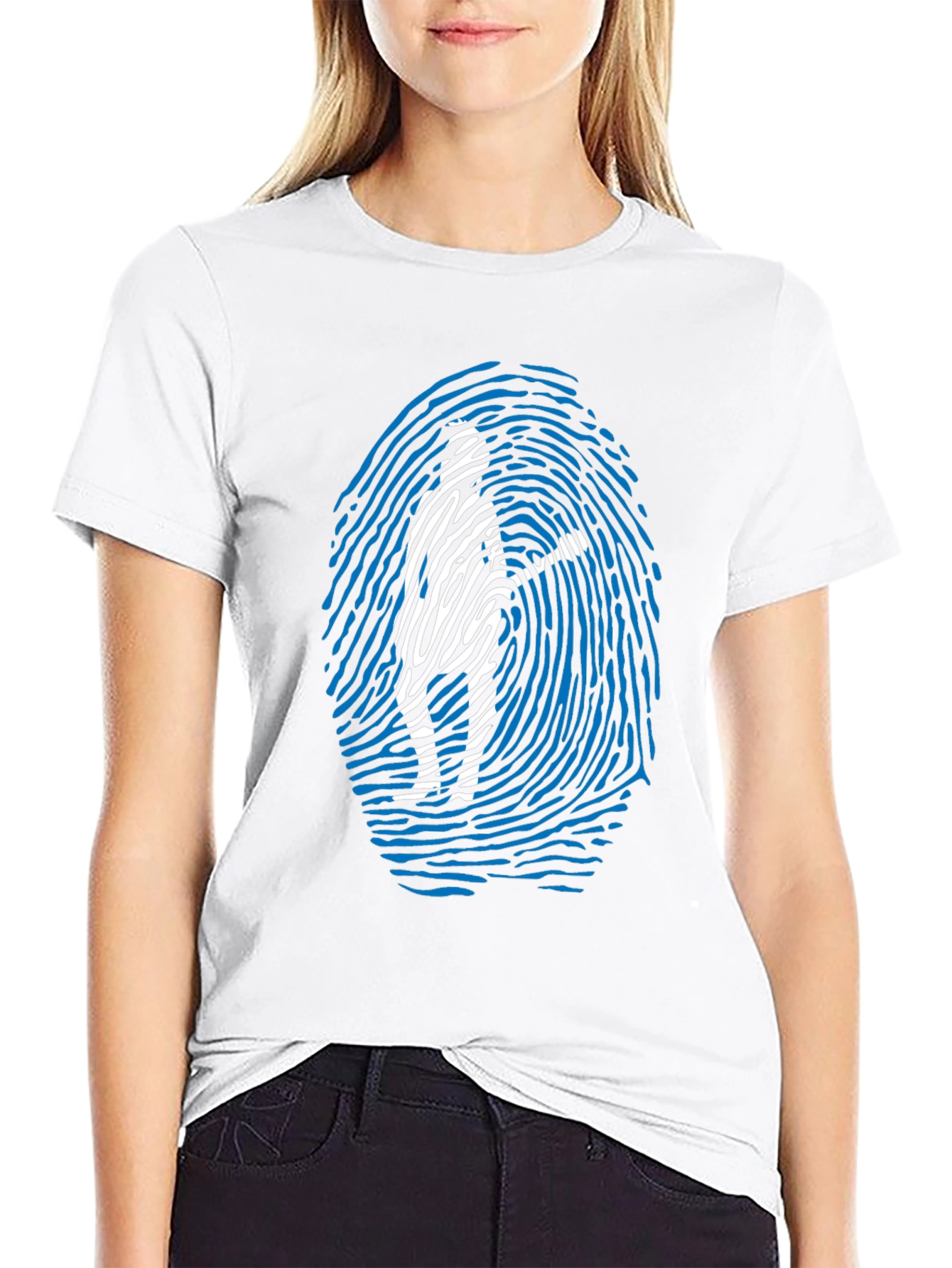 Fingerprint Silhouette Graphic T-Shirt