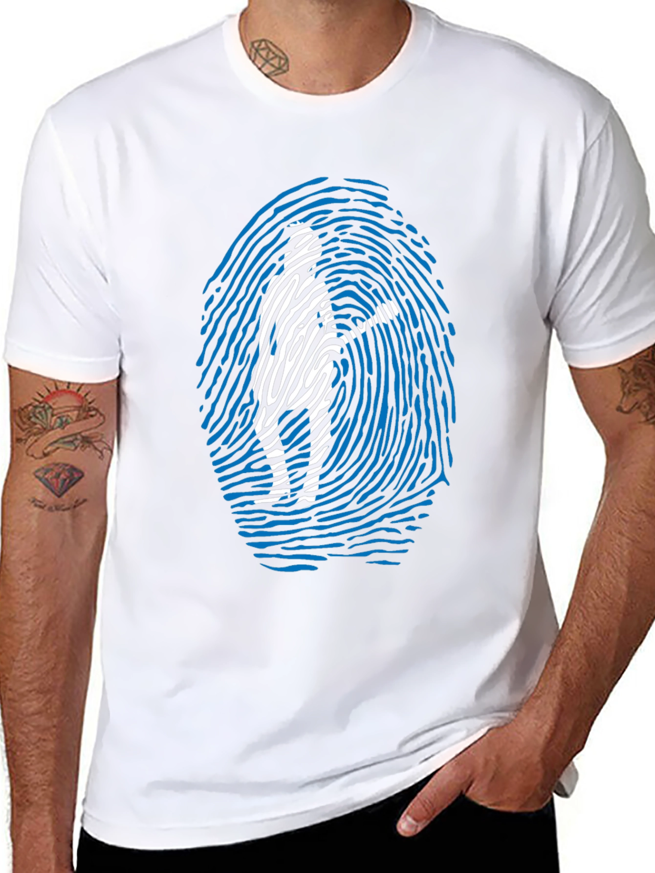 Fingerprint Silhouette Graphic T-Shirt