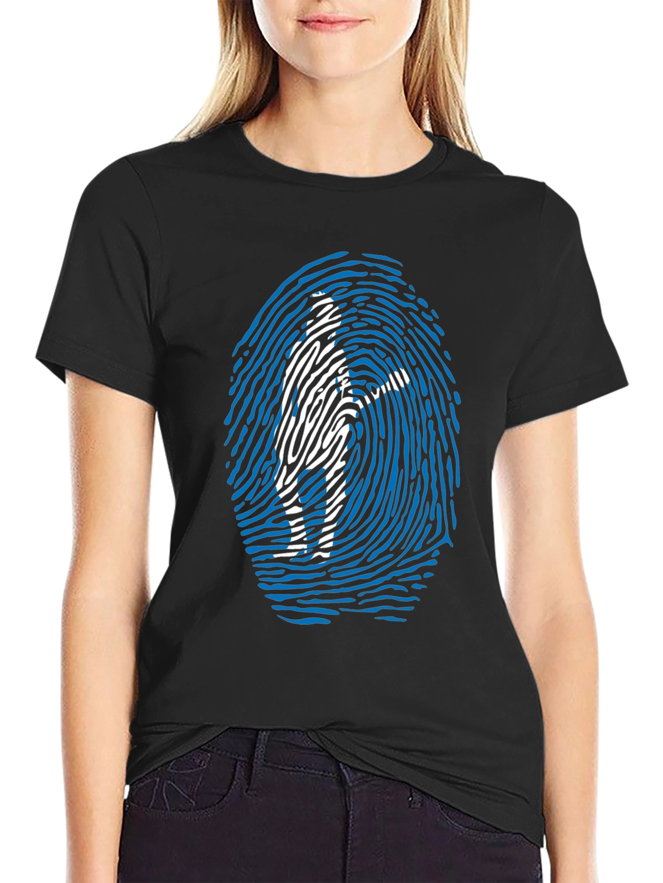 Fingerprint Silhouette Graphic T-Shirt