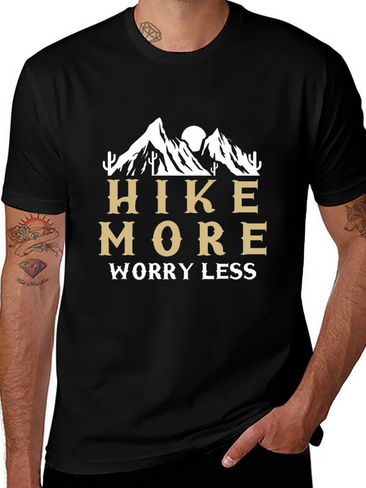 Hike More Worry Less Black Graphic Tee