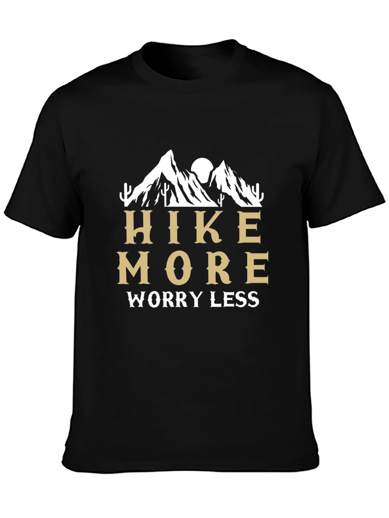Hike More Worry Less Black Graphic Tee