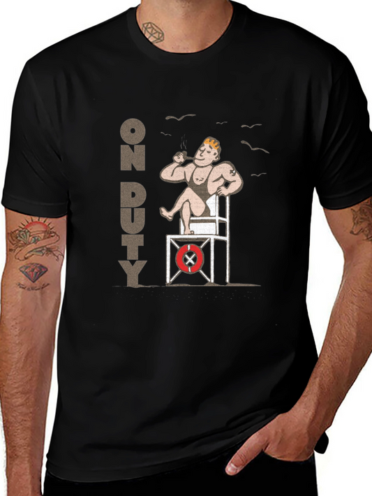 Lifeguard On Duty Graphic T-Shirt - Black