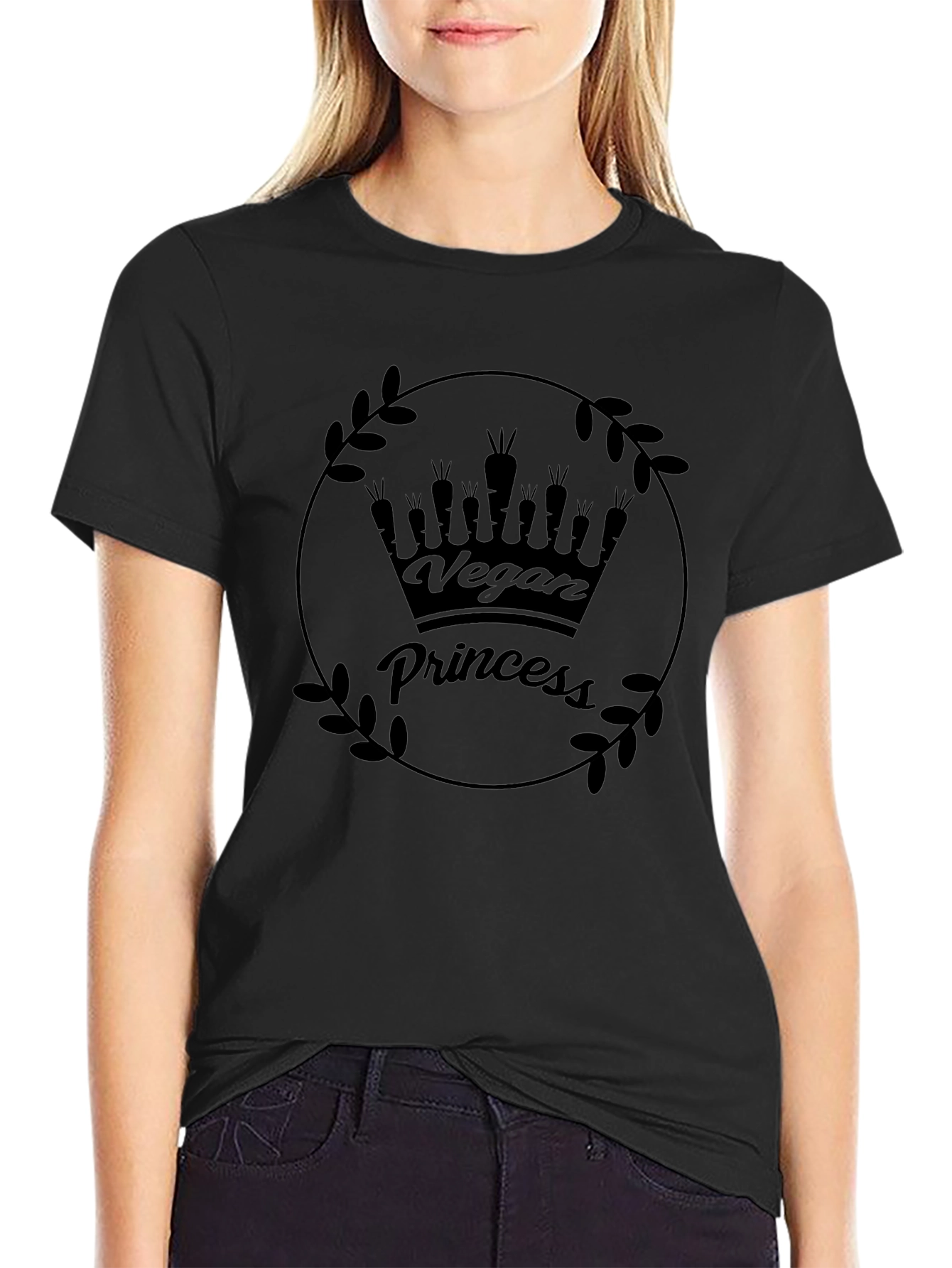 Vegan Princess T-Shirt - Cute Carrot Crown Tee