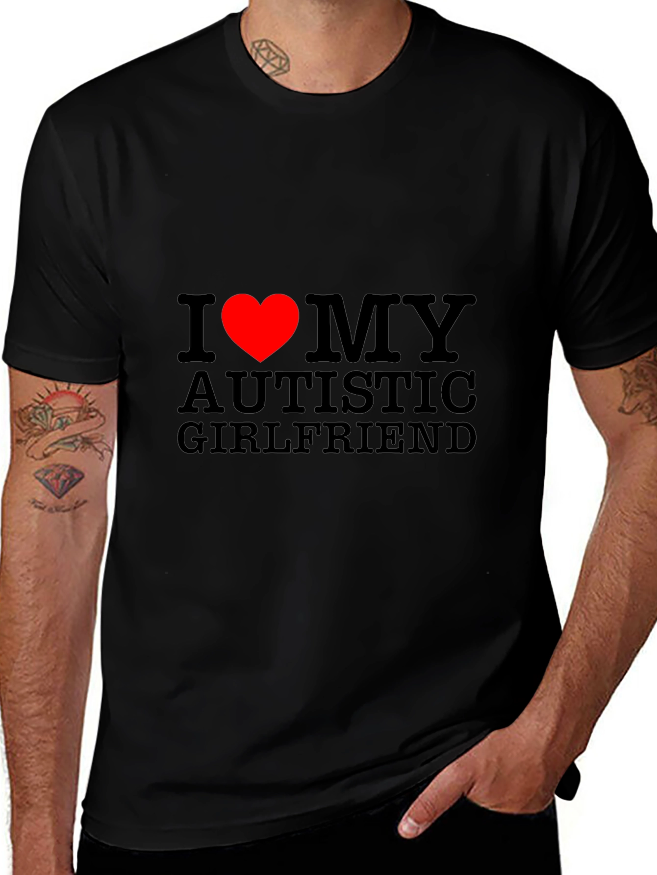 I Heart My Autistic Girlfriend T-Shirt - Black