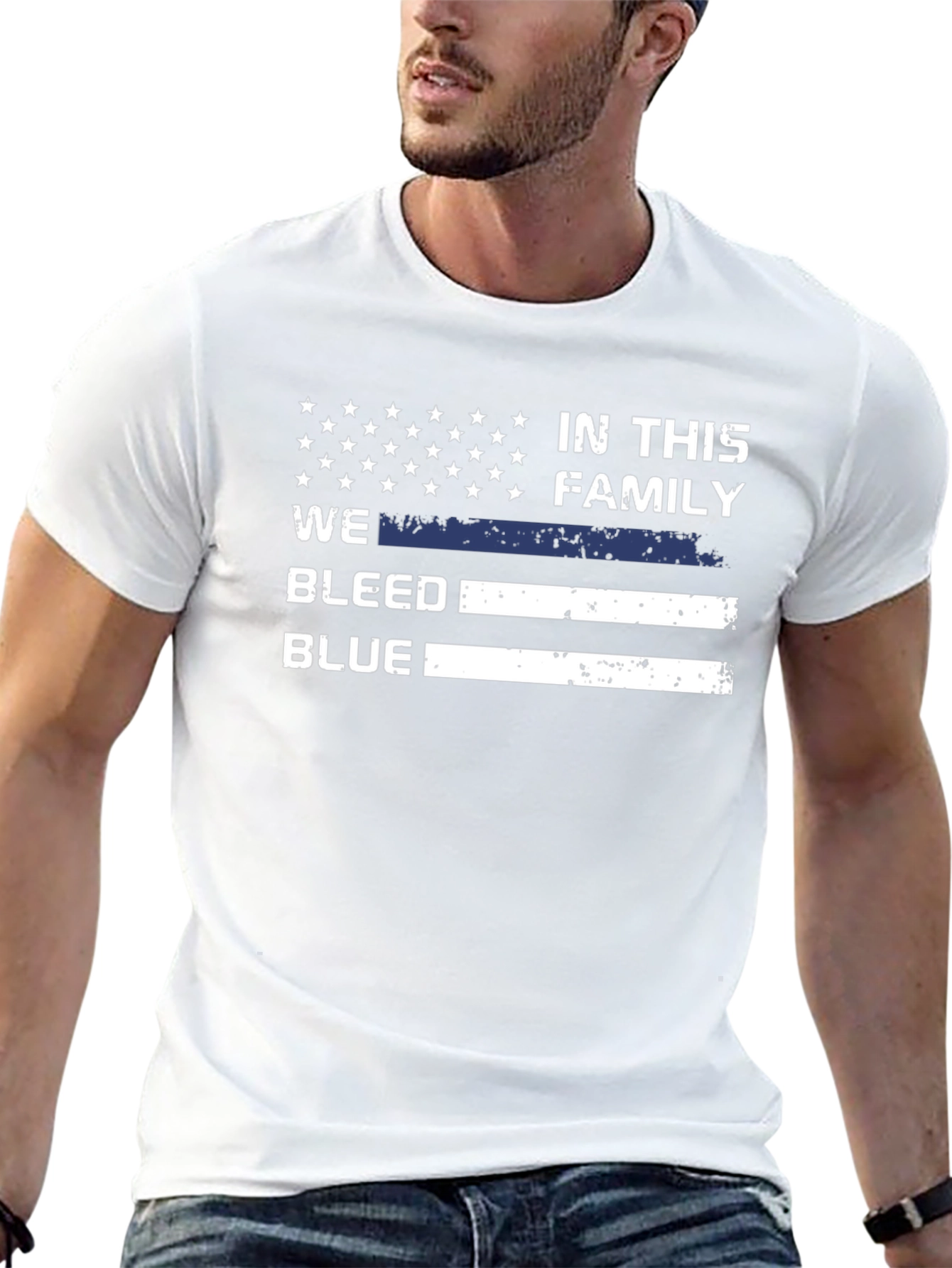 In This Family We Bleed Blue T-Shirt