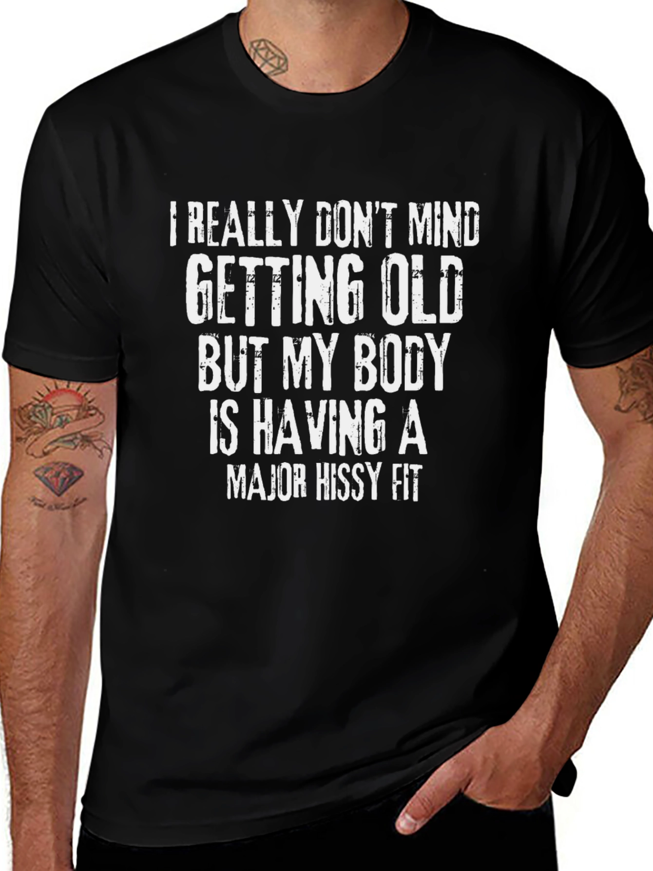 Funny Aging Body Hissy Fit Graphic T-Shirt
