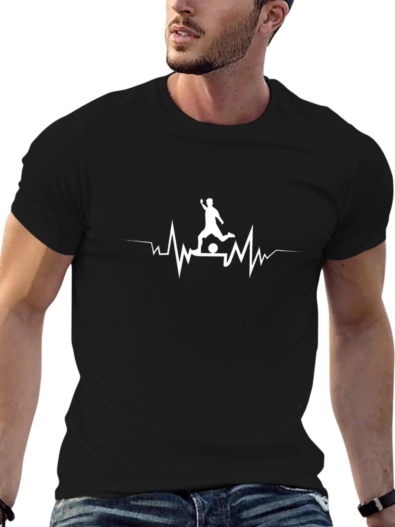 Soccer Heartbeat T-Shirt - Passionate Player Design