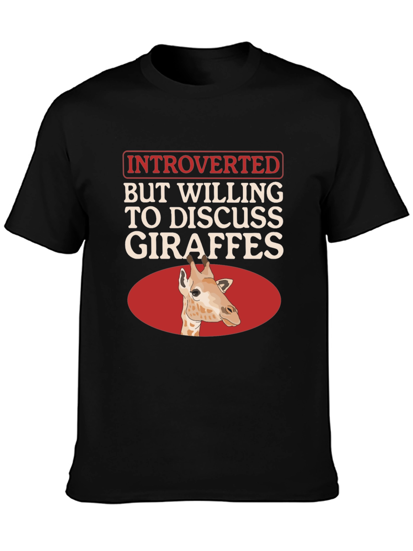 Introverted Giraffe T-Shirt - Unique Animal Lover Tee
