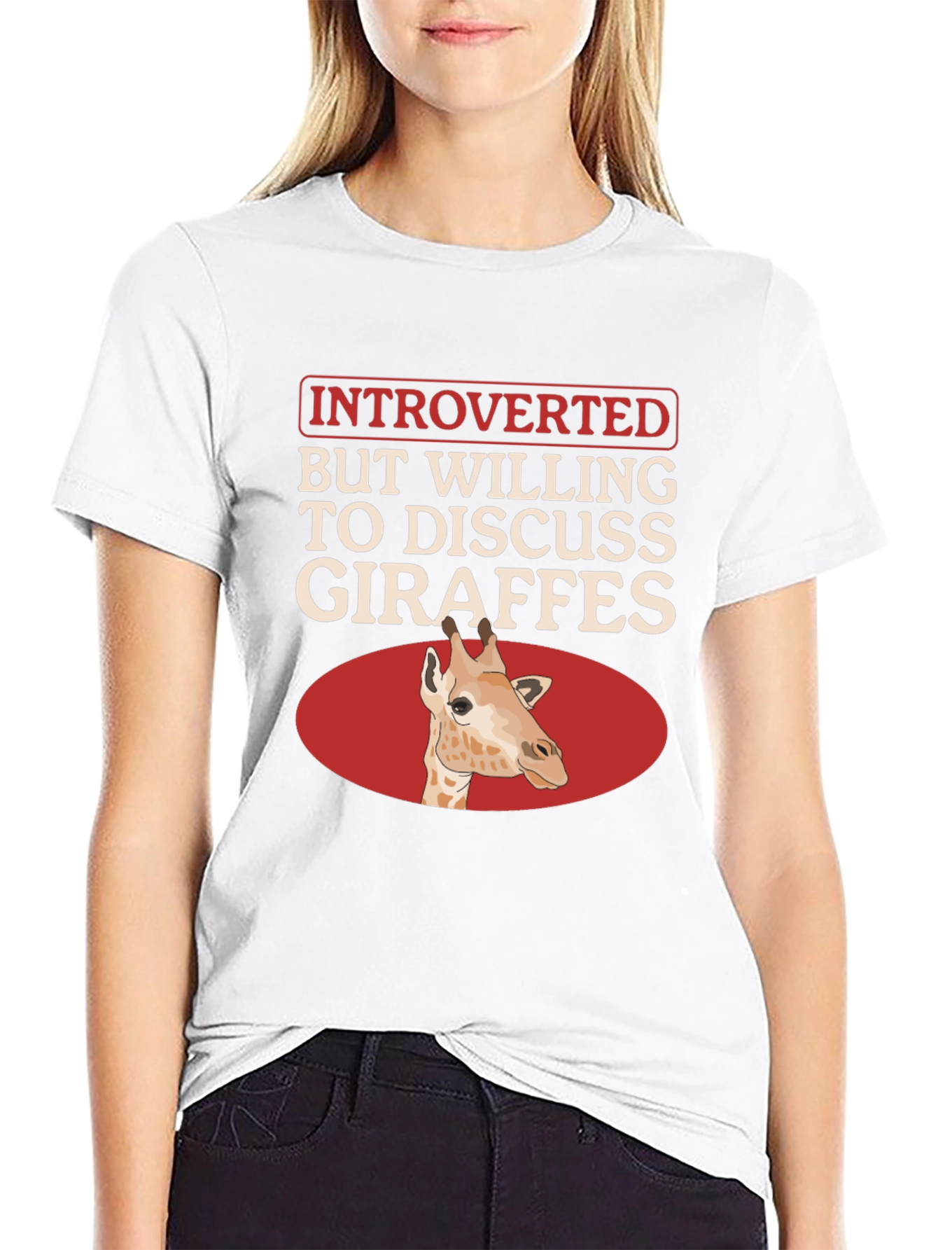 Introverted Giraffe T-Shirt - Unique Animal Lover Tee