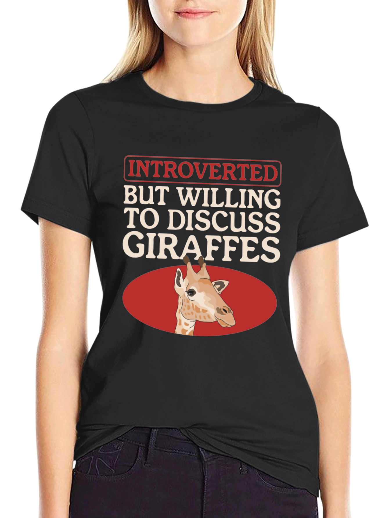 Introverted Giraffe T-Shirt - Unique Animal Lover Tee