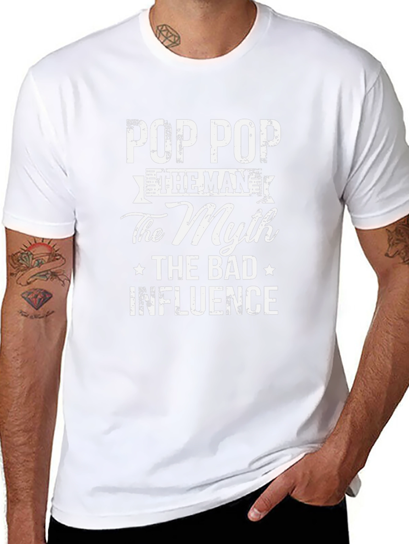 Pop Pop The Man The Myth Bad Influence T-Shirt