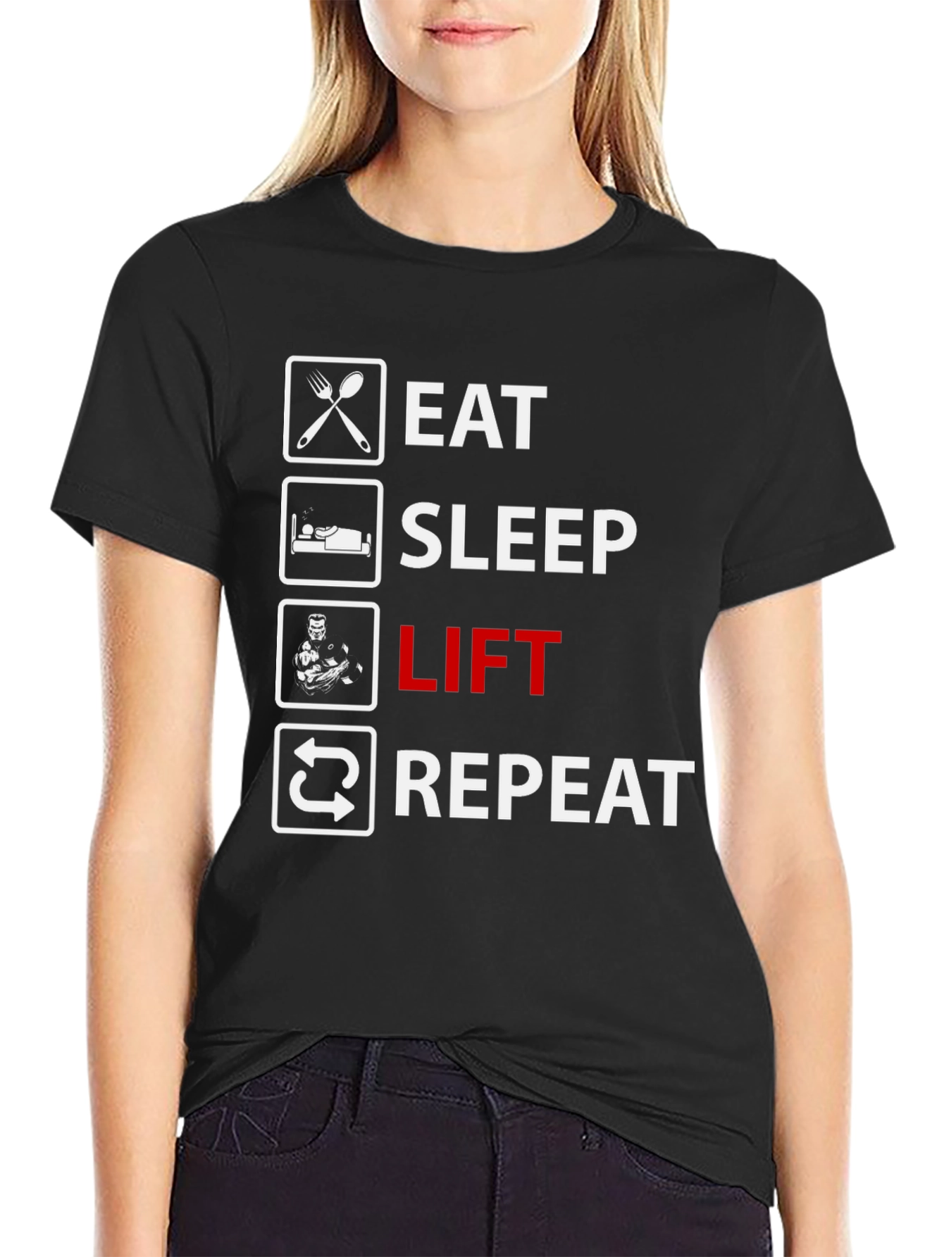 Eat Sleep Lift Repeat Graphic T-Shirt