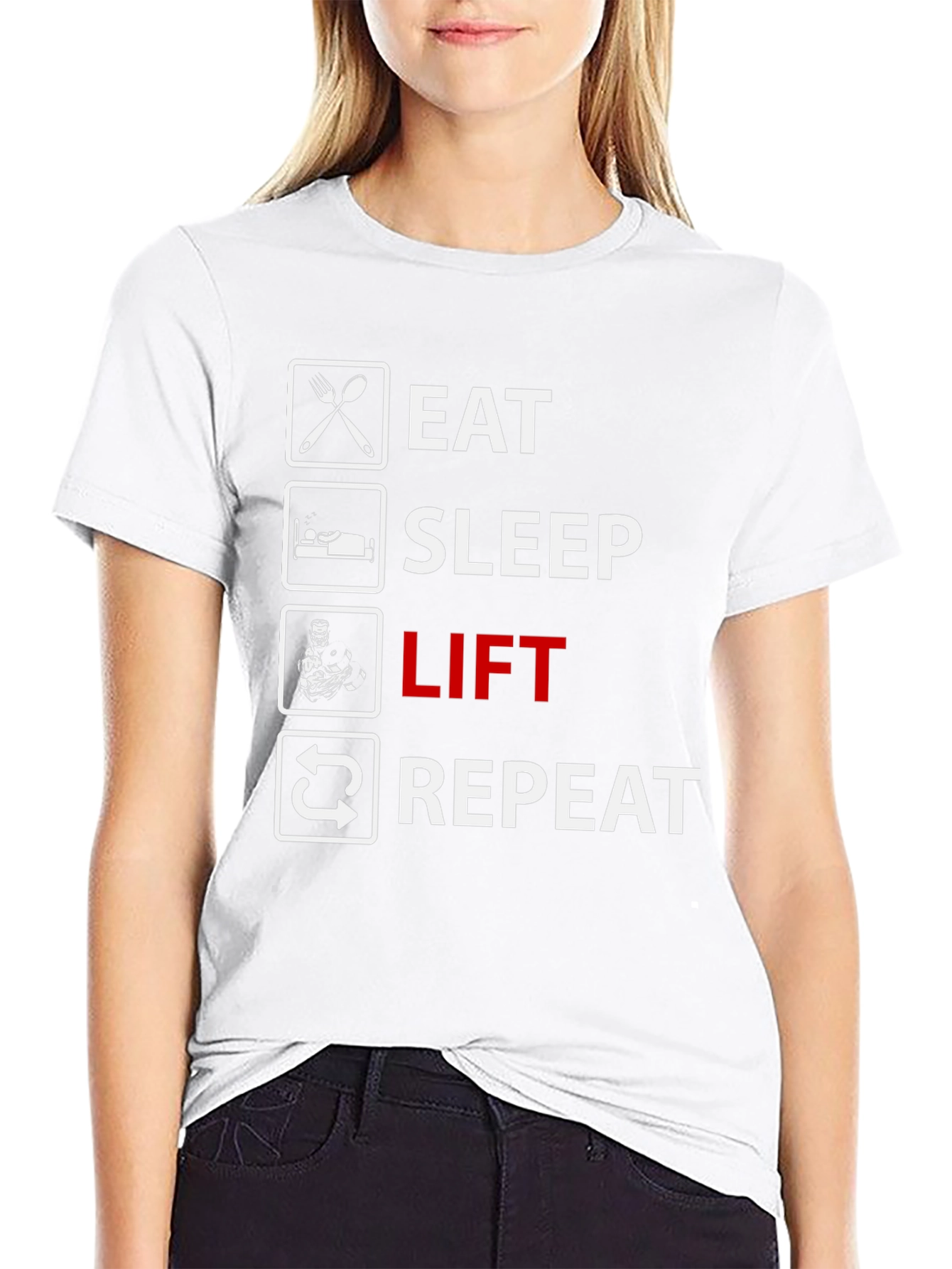 Eat Sleep Lift Repeat Graphic T-Shirt
