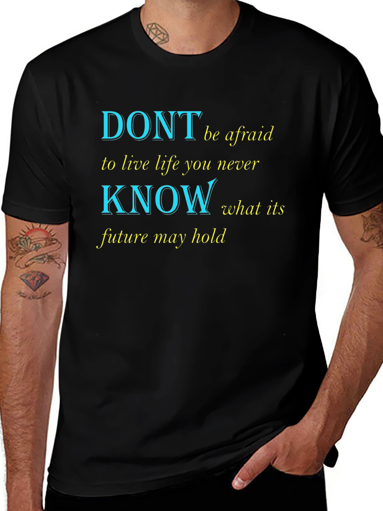 Motivational Graphic Print T-Shirt - Live Life