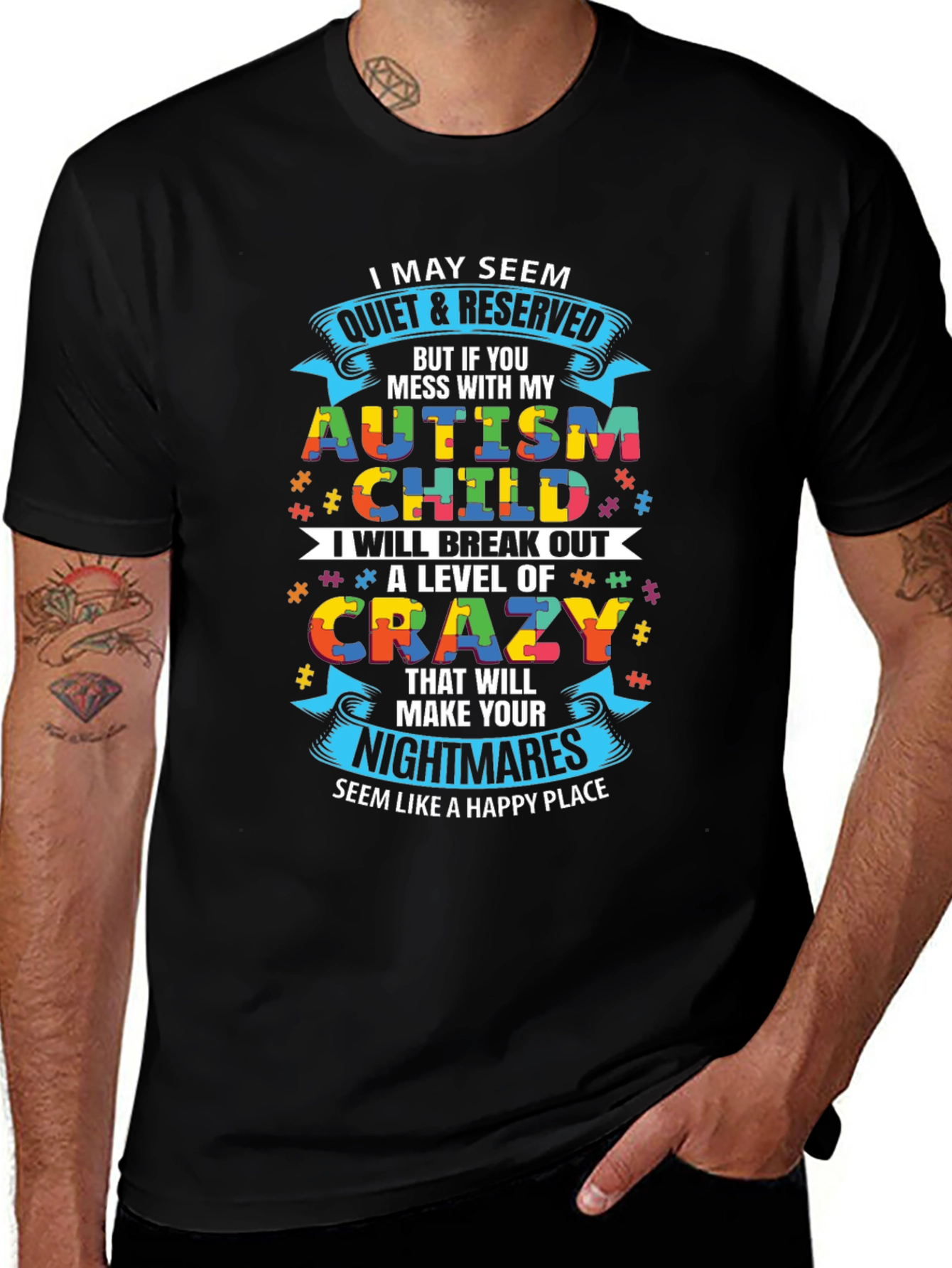 Autism Child Crazy Level Novelty T-Shirt