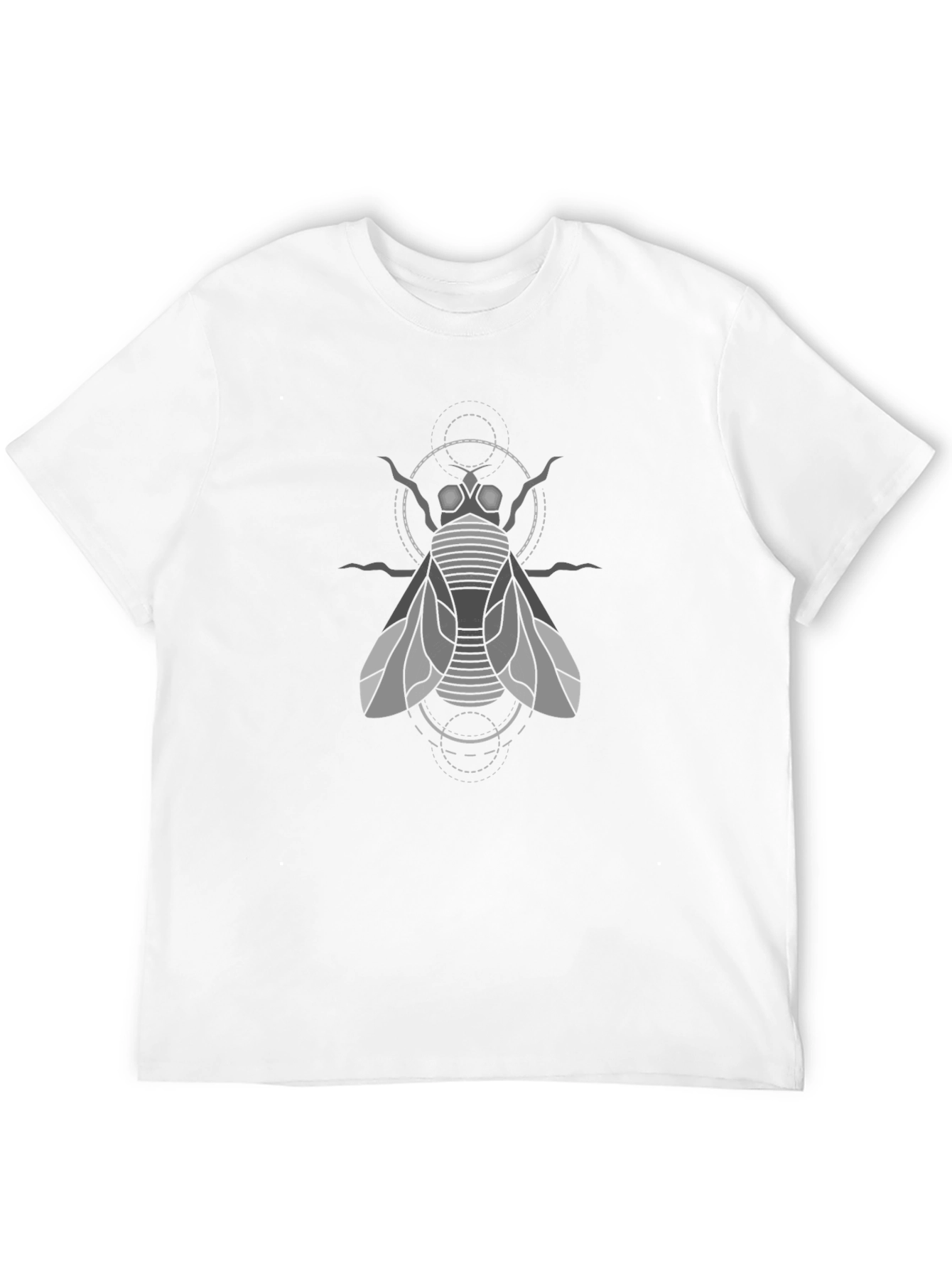 Geometric Fly Graphic Tee - Black Cotton