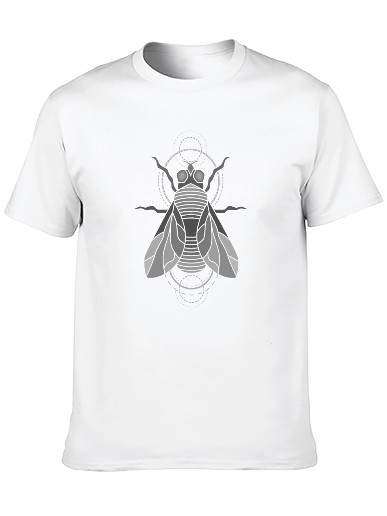 Geometric Fly Graphic Tee - Black Cotton