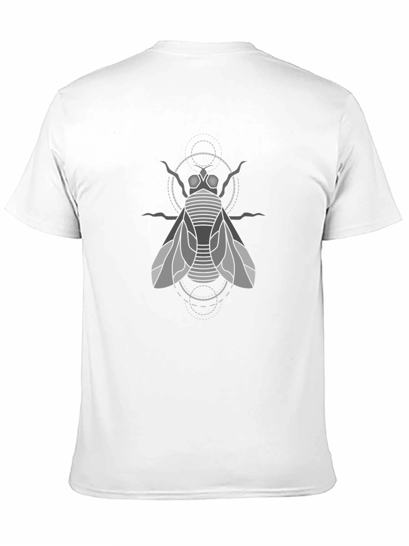 Geometric Fly Graphic Tee - Black Cotton