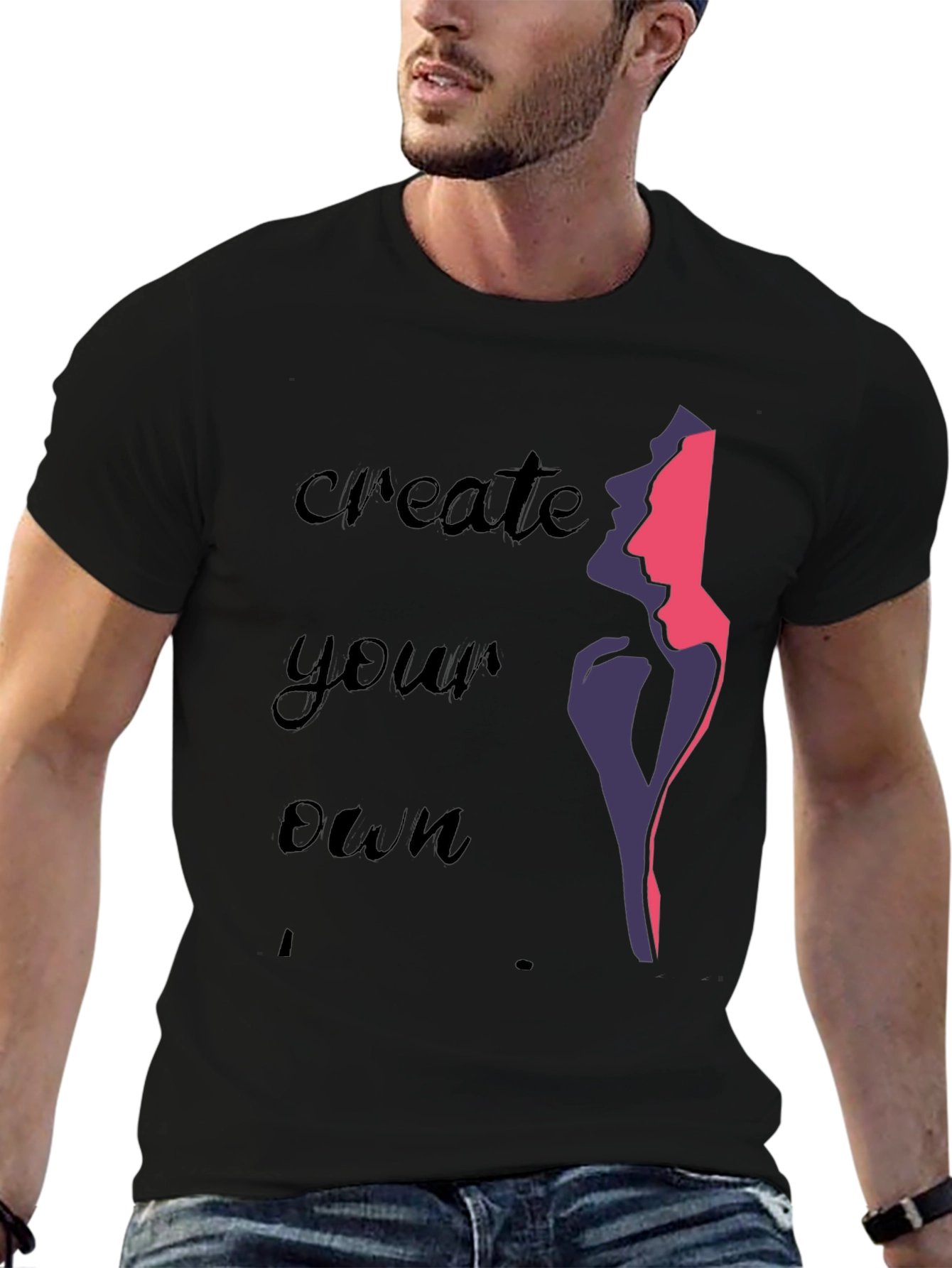 Create Your Own Graphic Tee - Stylish Black T-Shirt