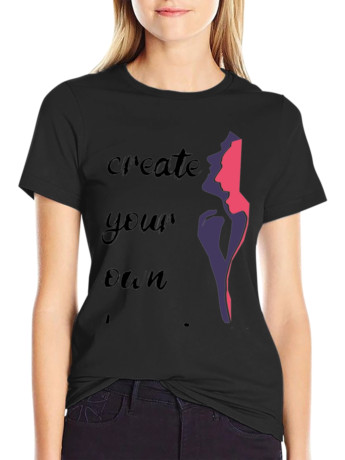 Create Your Own Graphic Tee - Stylish Black T-Shirt