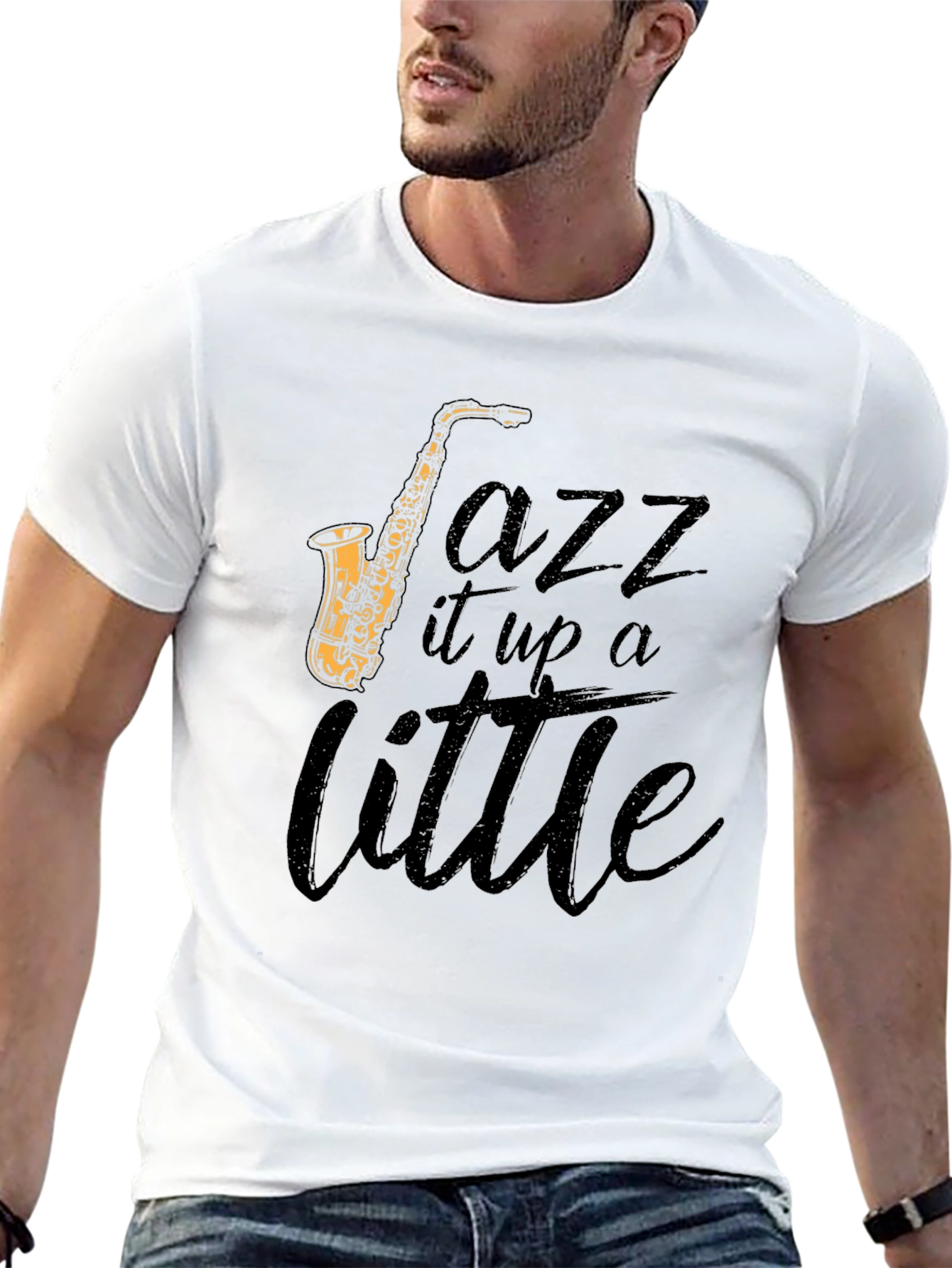 Jazz It Up Tee - Saxophone Graphic T-Shirt