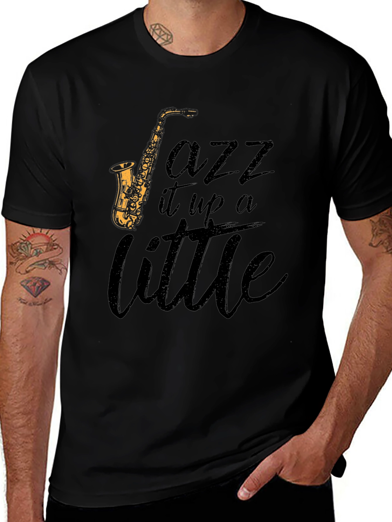 Jazz It Up Tee - Saxophone Graphic T-Shirt