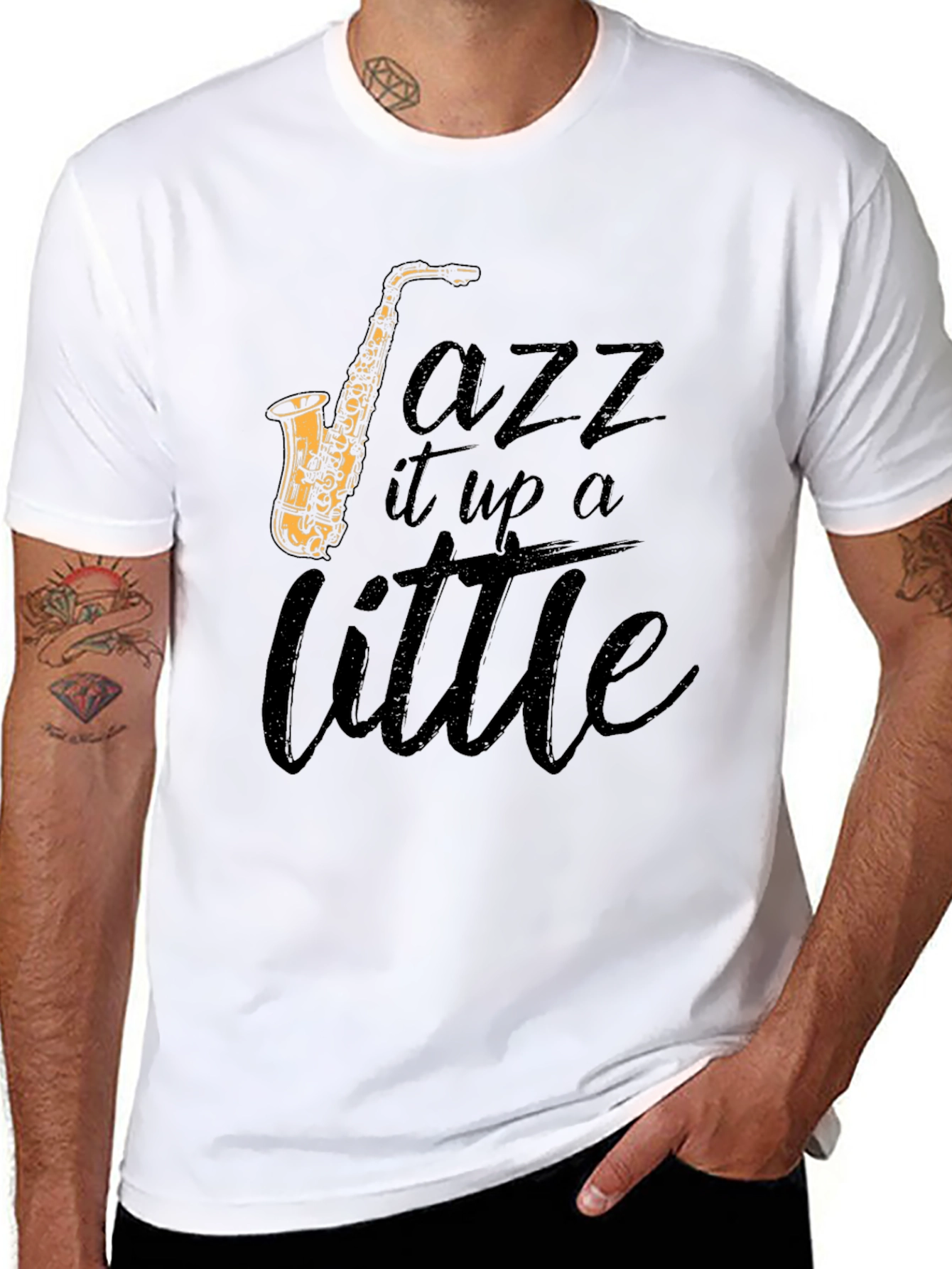 Jazz It Up Tee - Saxophone Graphic T-Shirt