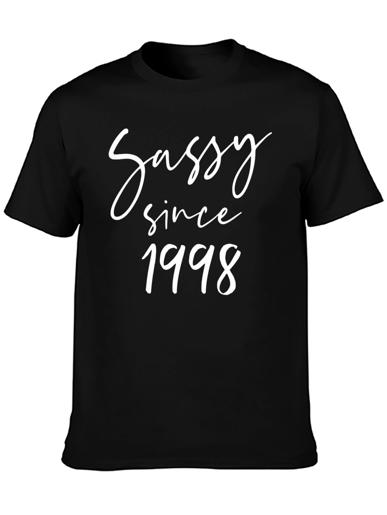 Sassy Since 1998 Graphic Tee - Black Cotton Blend
