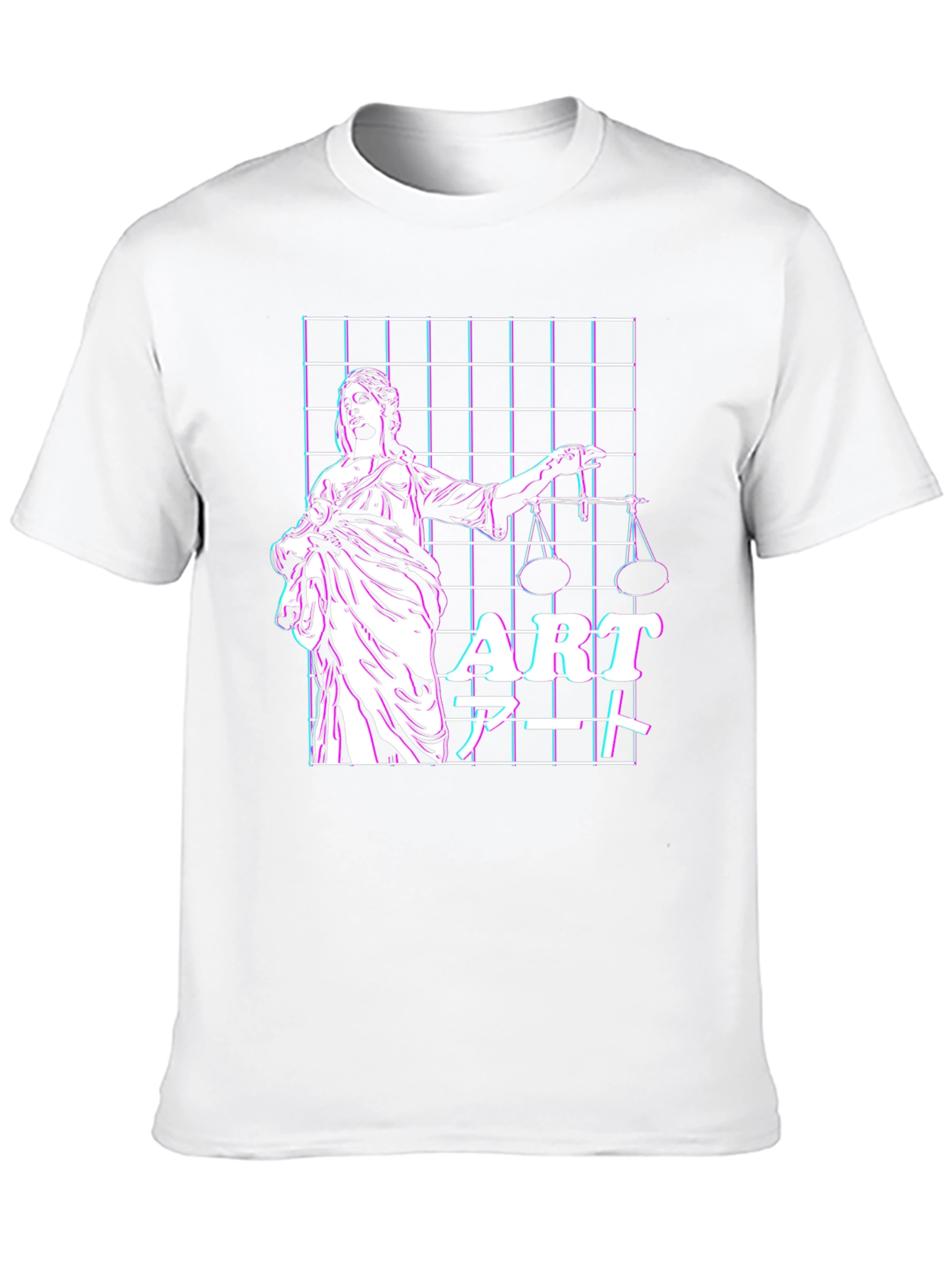 Justice Vaporwave T-Shirt - Artistic Design