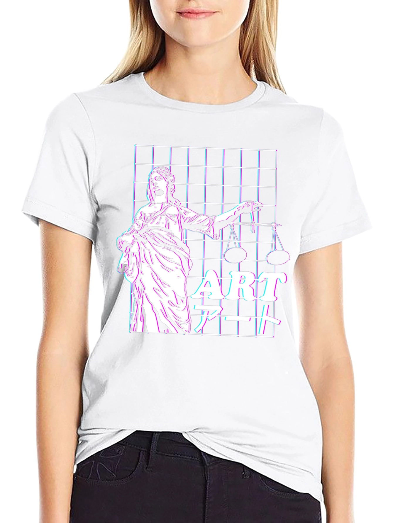 Justice Vaporwave T-Shirt - Artistic Design