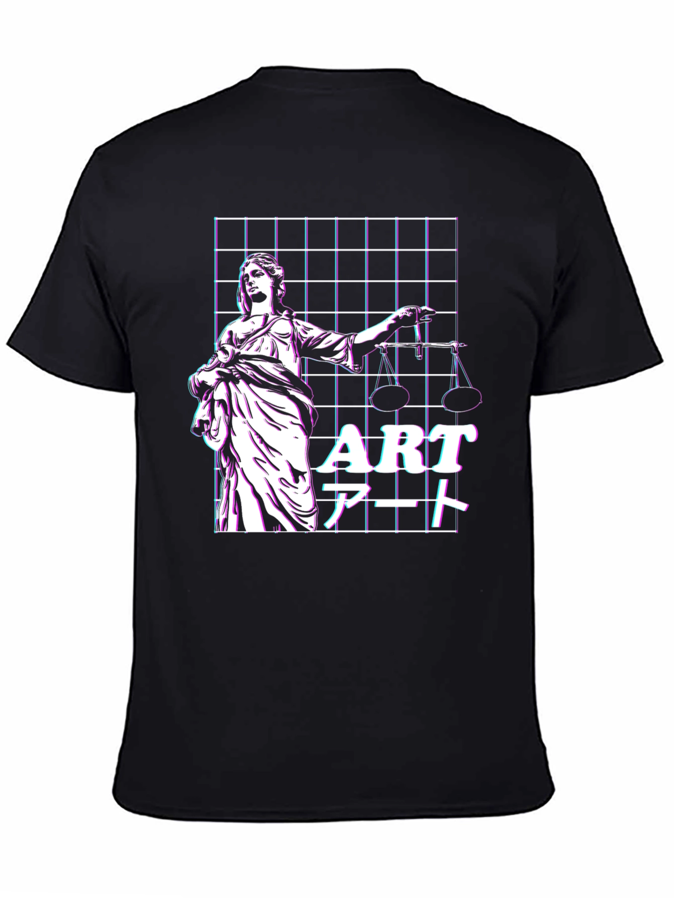 Justice Vaporwave T-Shirt - Artistic Design