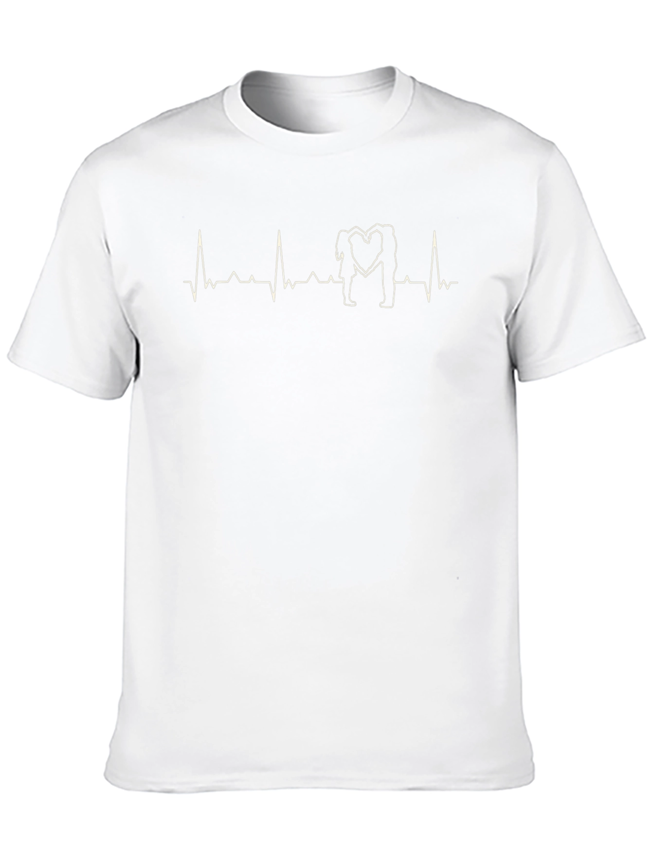 Heartbeat Couple Love Black T-Shirt