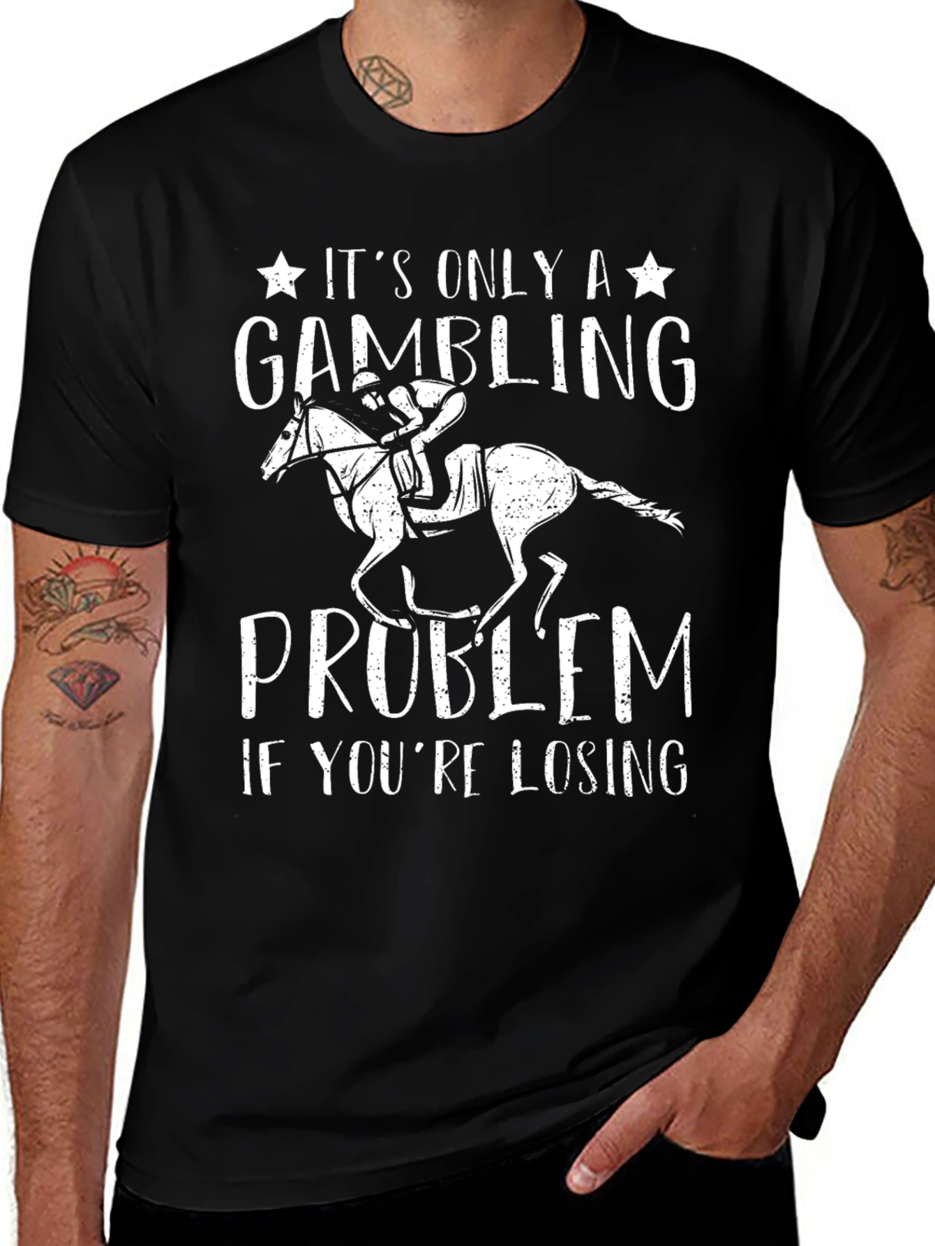 Gambling Problem T-Shirt Horse Racing Funny Tee