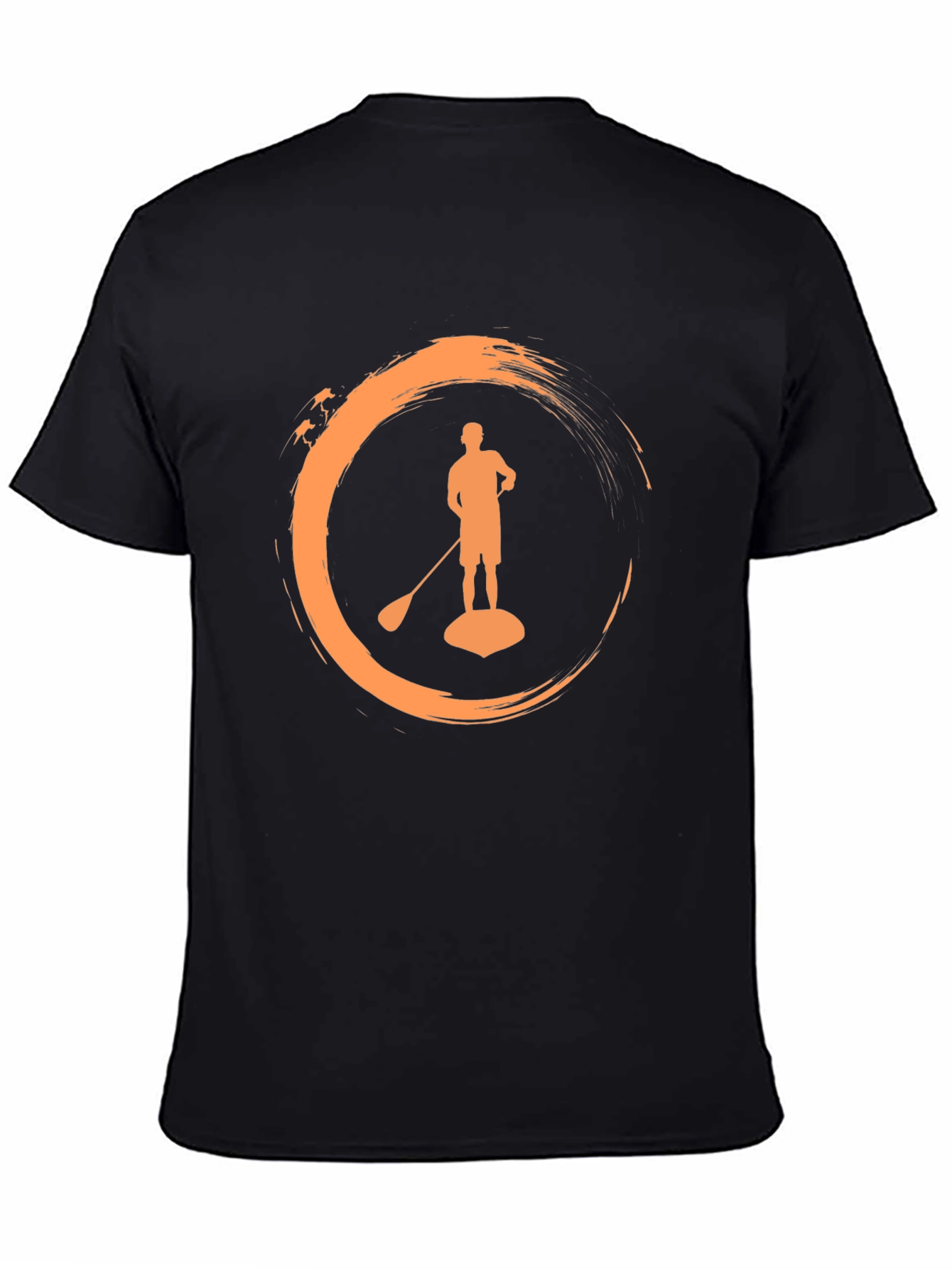 Paddle Boarder Graphic Tee - Black Cotton T-Shirt
