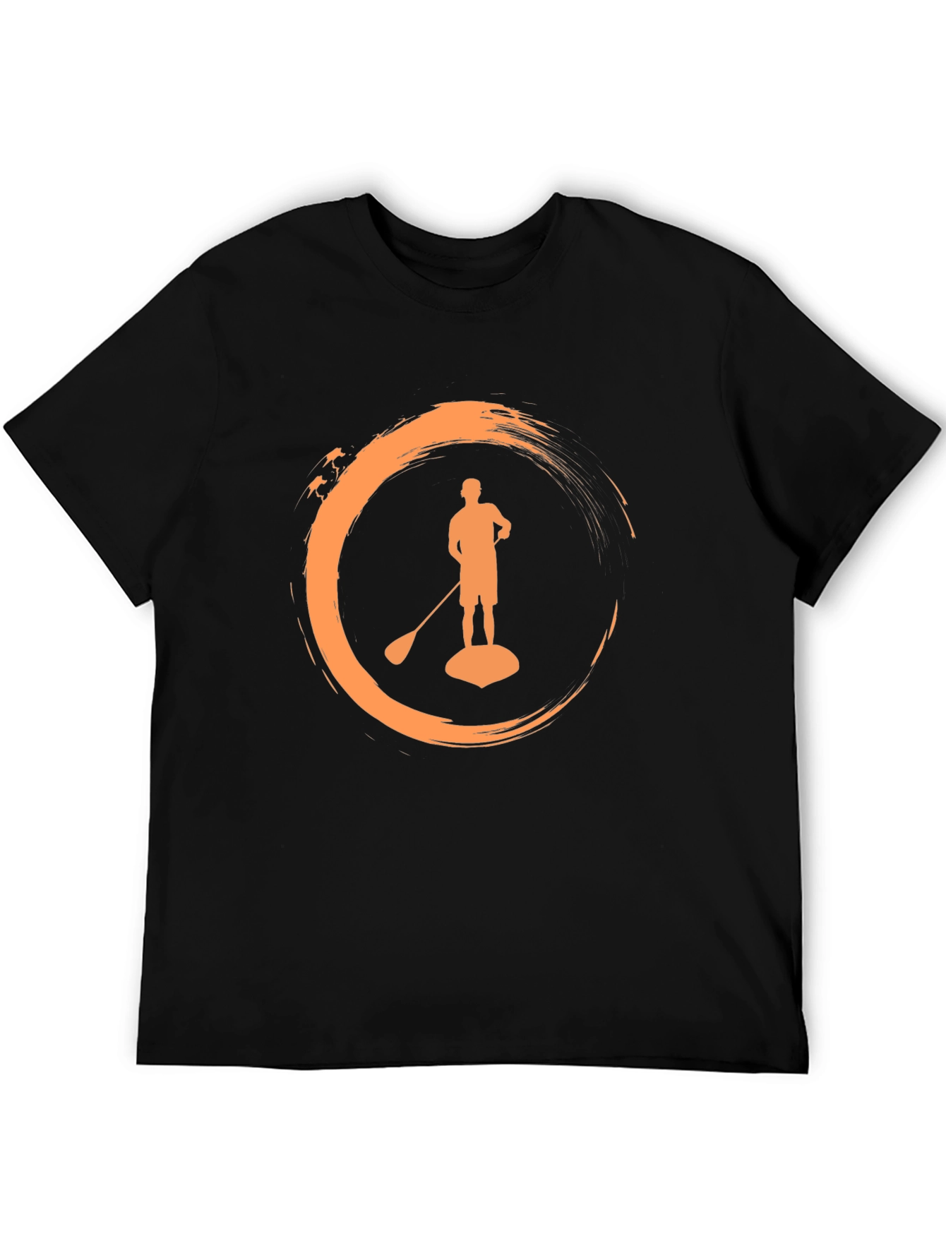 Paddle Boarder Graphic Tee - Black Cotton T-Shirt
