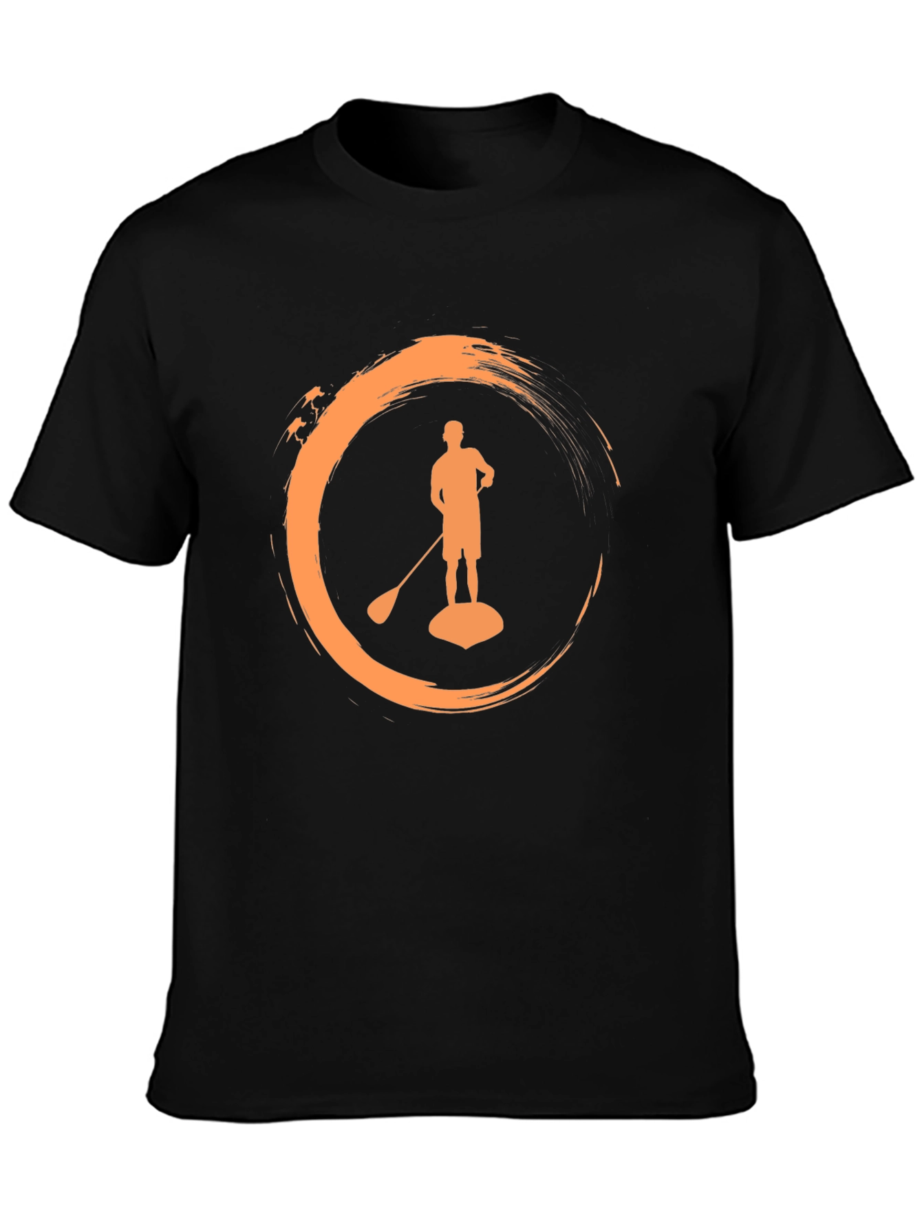 Paddle Boarder Graphic Tee - Black Cotton T-Shirt