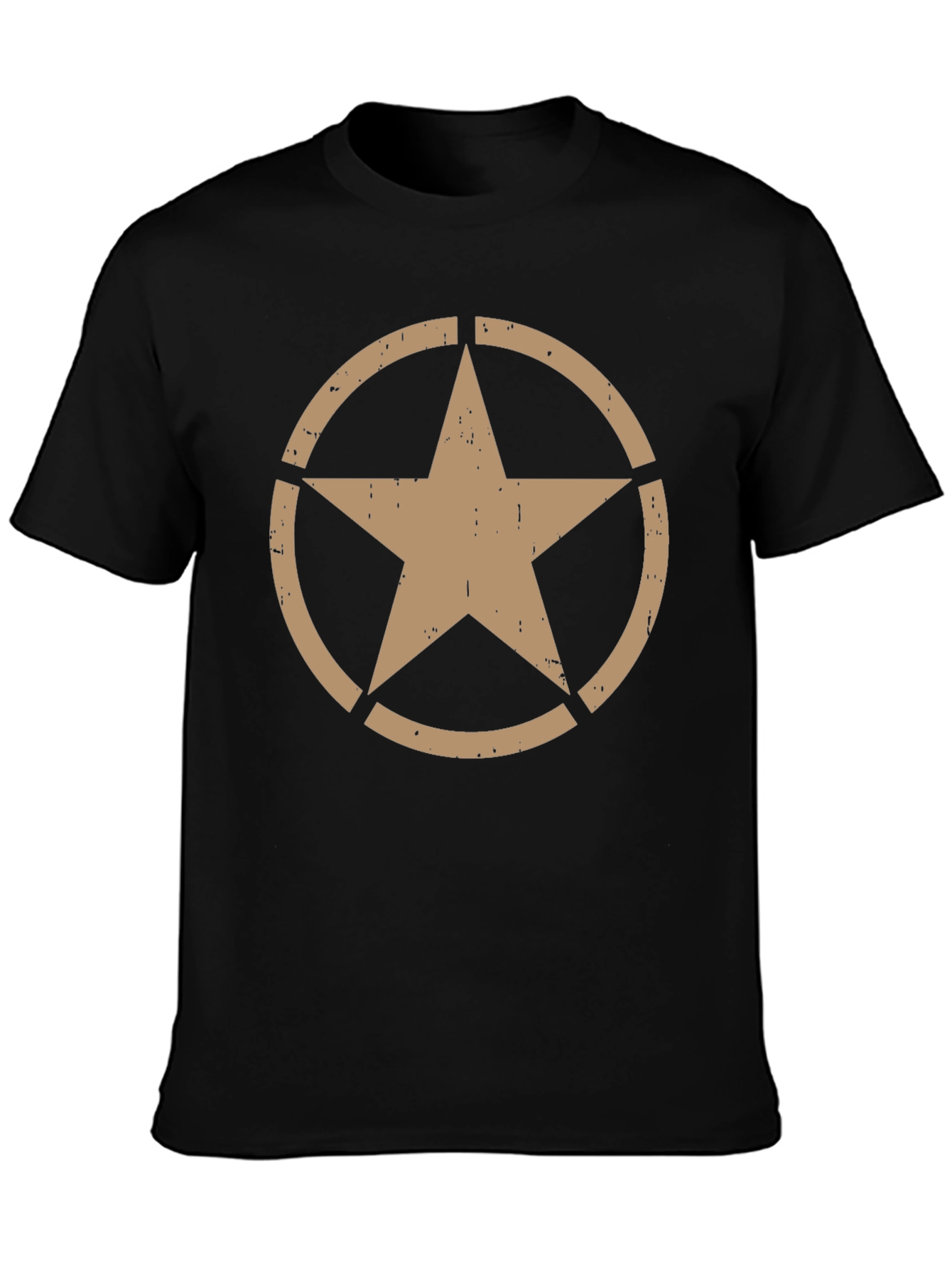 Distressed Star Graphic Black T-Shirt