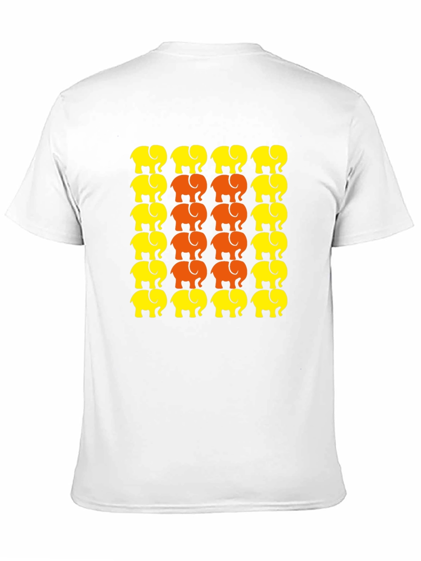 Elephant Print Crew Neck T-Shirt - Graphic Tee