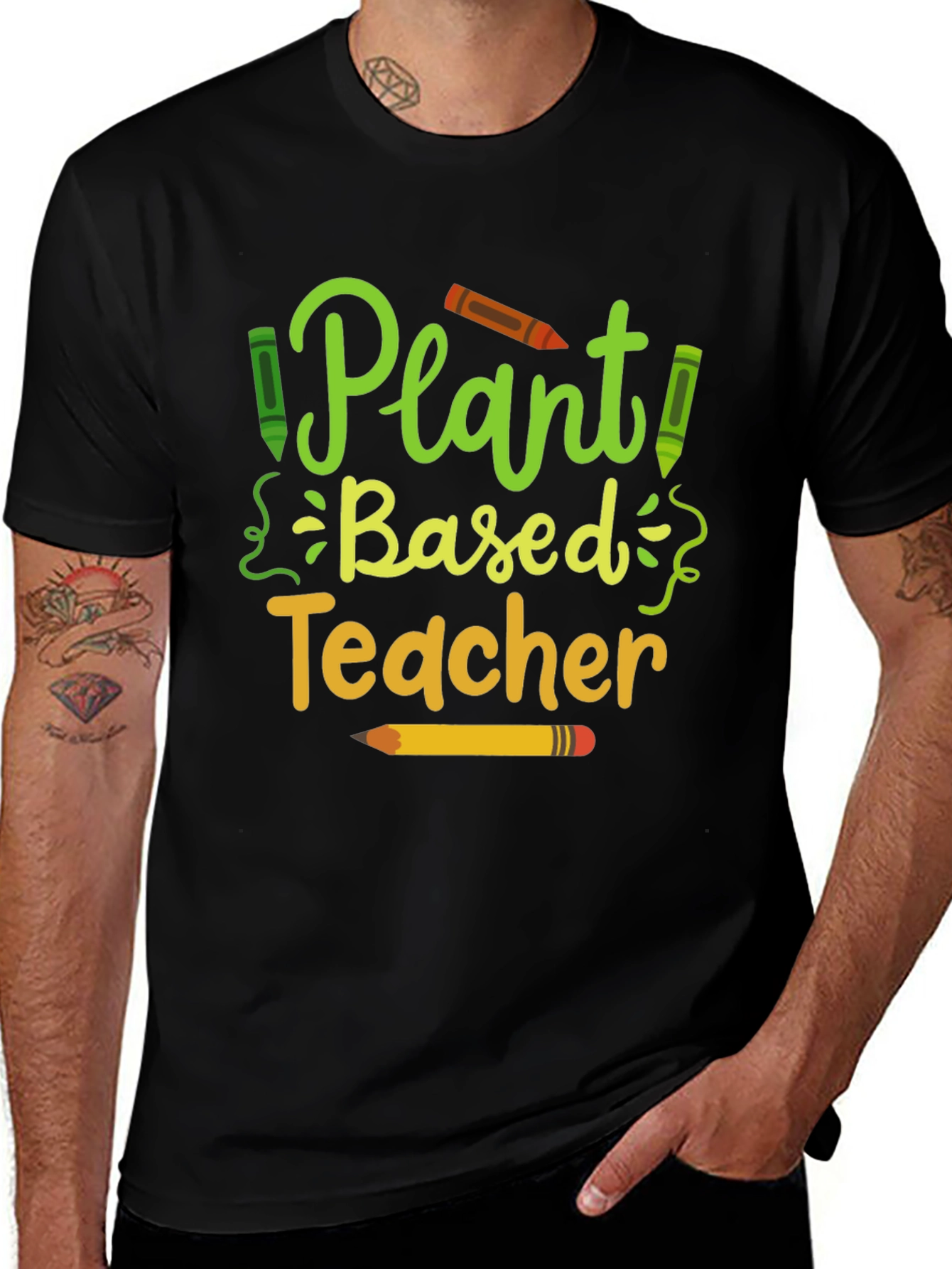 Plant Based Teacher T-Shirt - Eco-Friendly Educator Apparel
