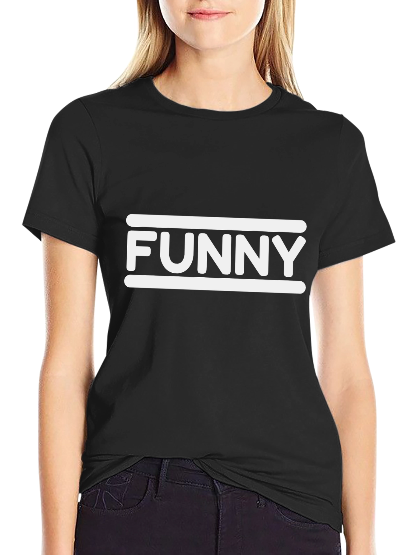 Funny Graphic Tee - Black T-Shirt with White Design