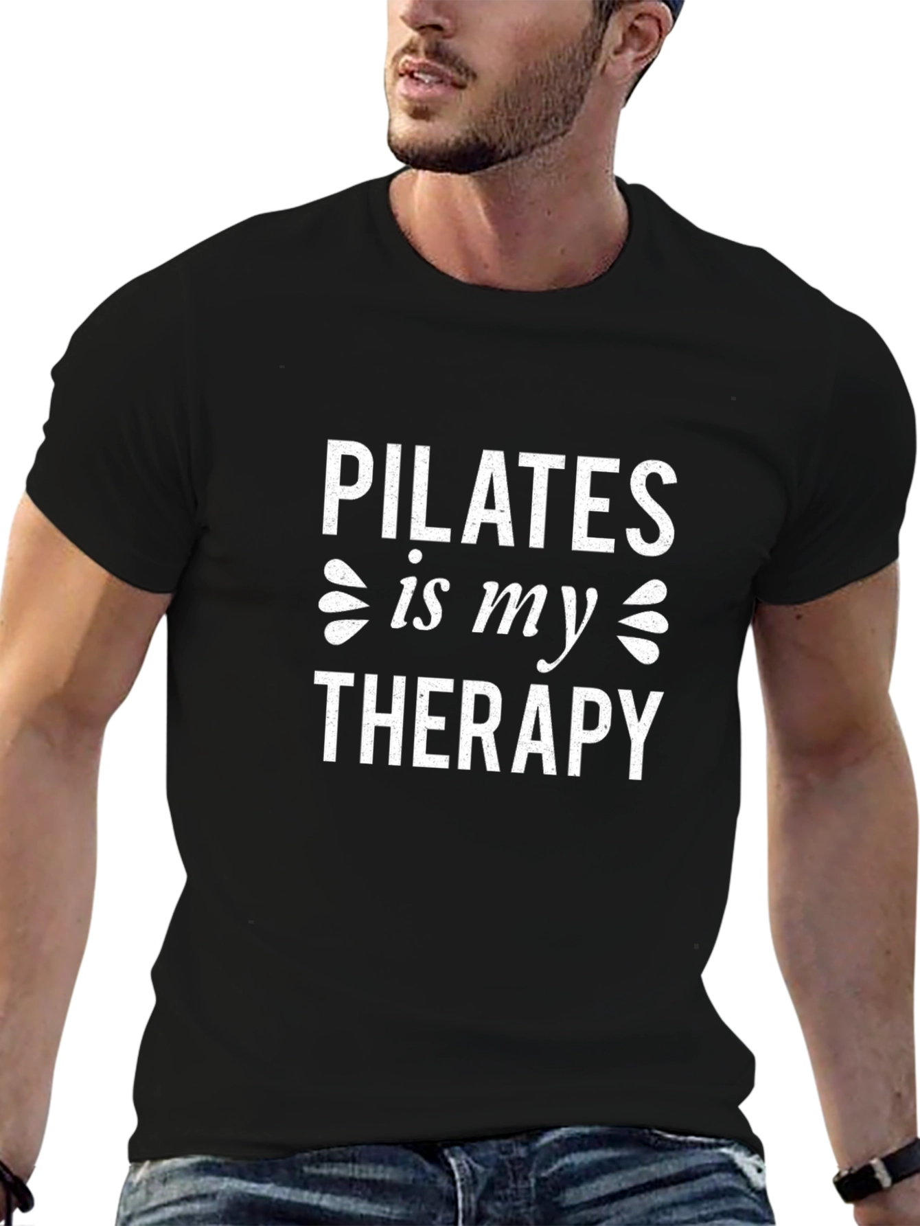 Pilates is My Therapy Graphic Tee - Black