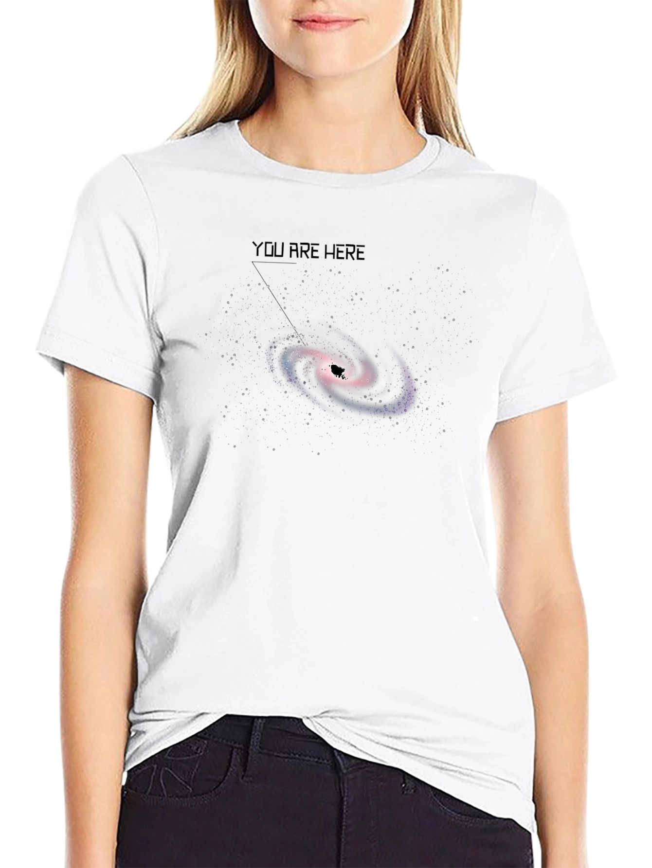 You Are Here Galaxy Black T-Shirt