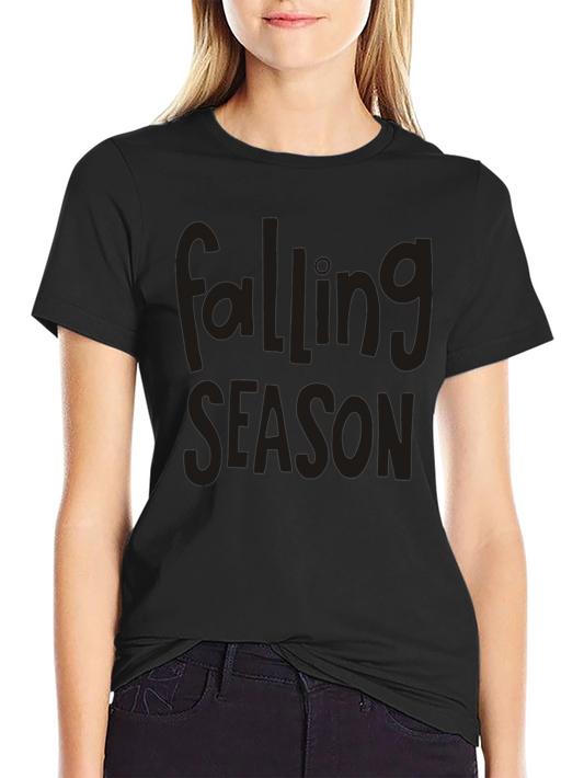 Falling Season Graphic Tee - Black